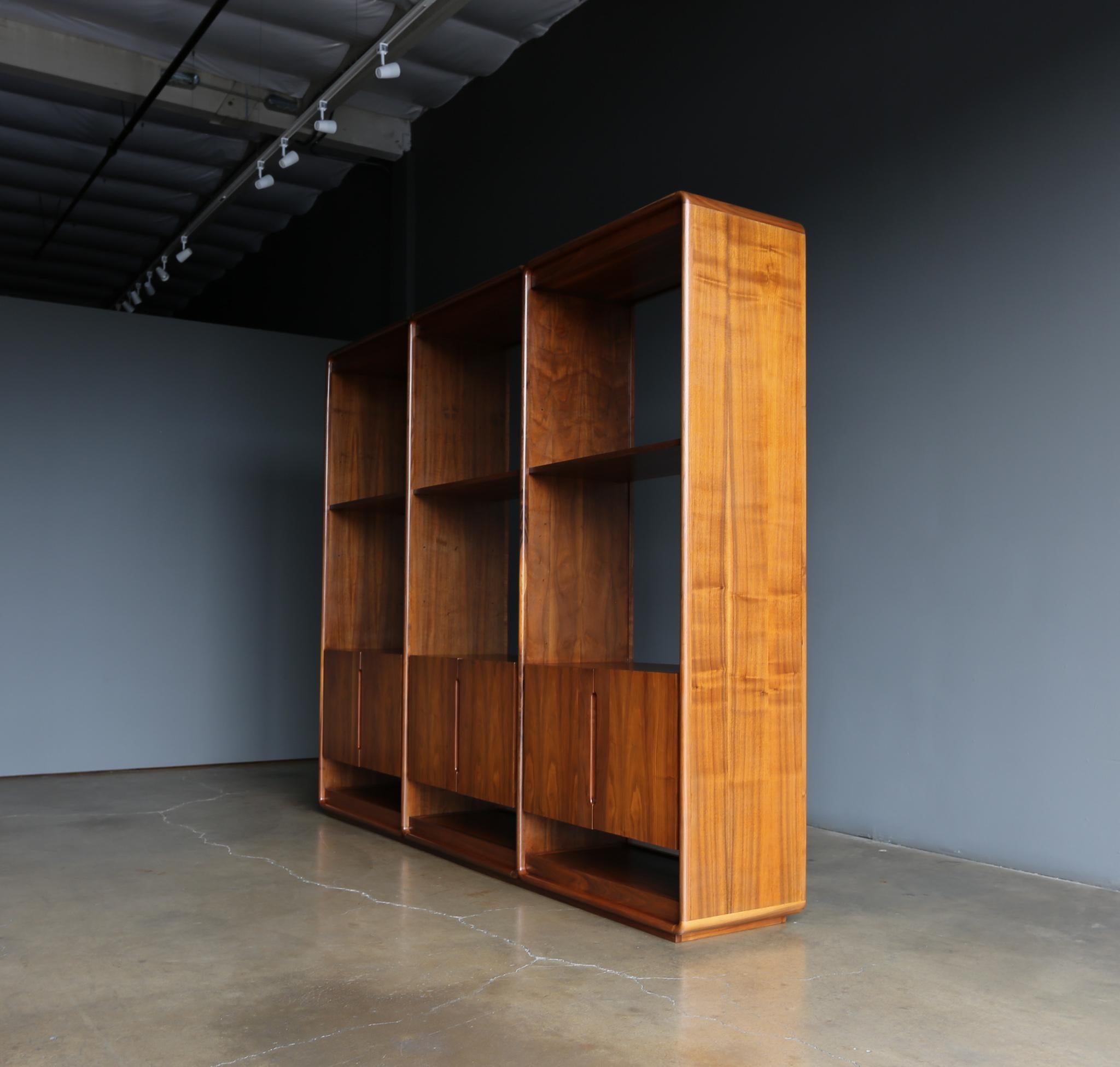 Lou Hodges Handcrafted Walnut Wall Unit for California Design Group,  1978 2