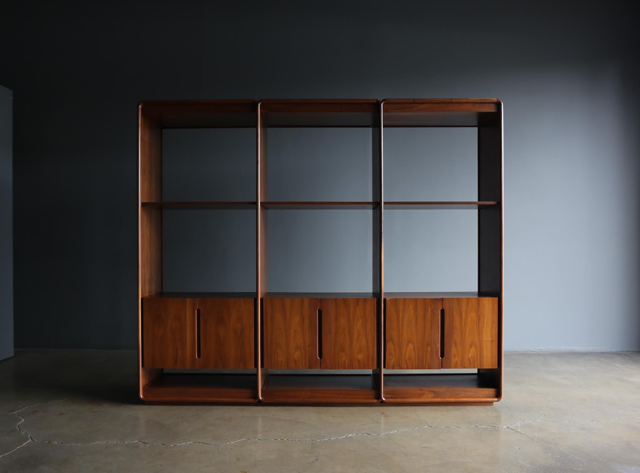 Lou Hodges Handcrafted Walnut Wall Unit for California Design Group,  1978 3