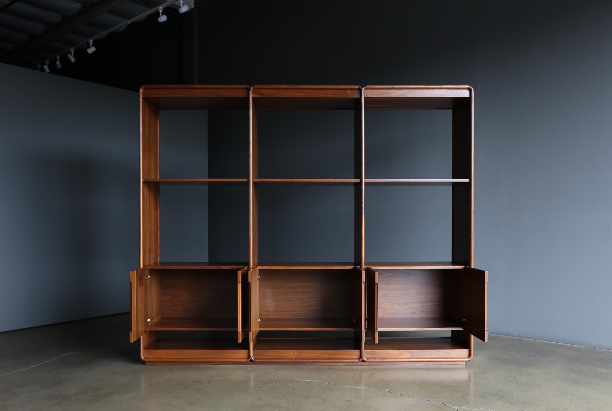 Lou Hodges Handcrafted Walnut Wall Unit for California Design Group,  1978 5