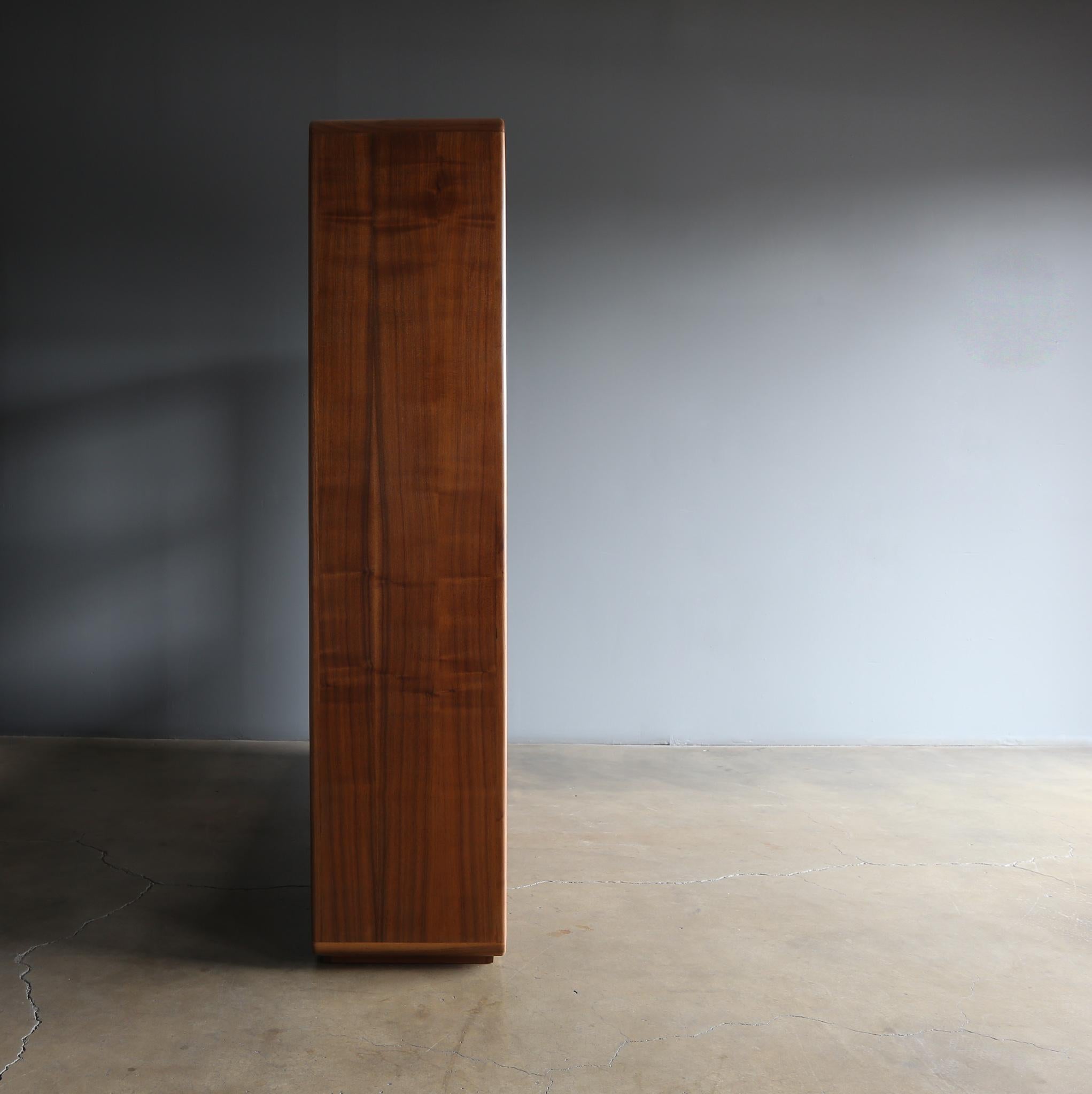 Mid-Century Modern Lou Hodges Handcrafted Walnut Wall Unit for California Design Group,  1978