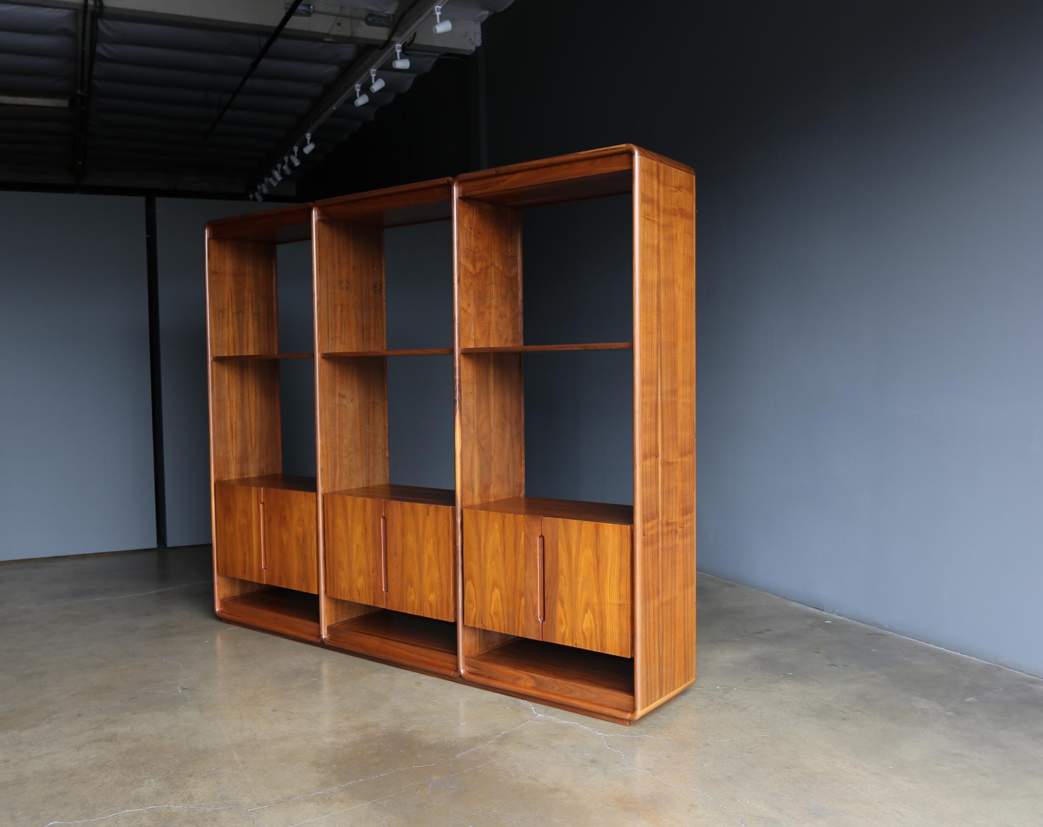 American Lou Hodges Handcrafted Walnut Wall Unit for California Design Group,  1978