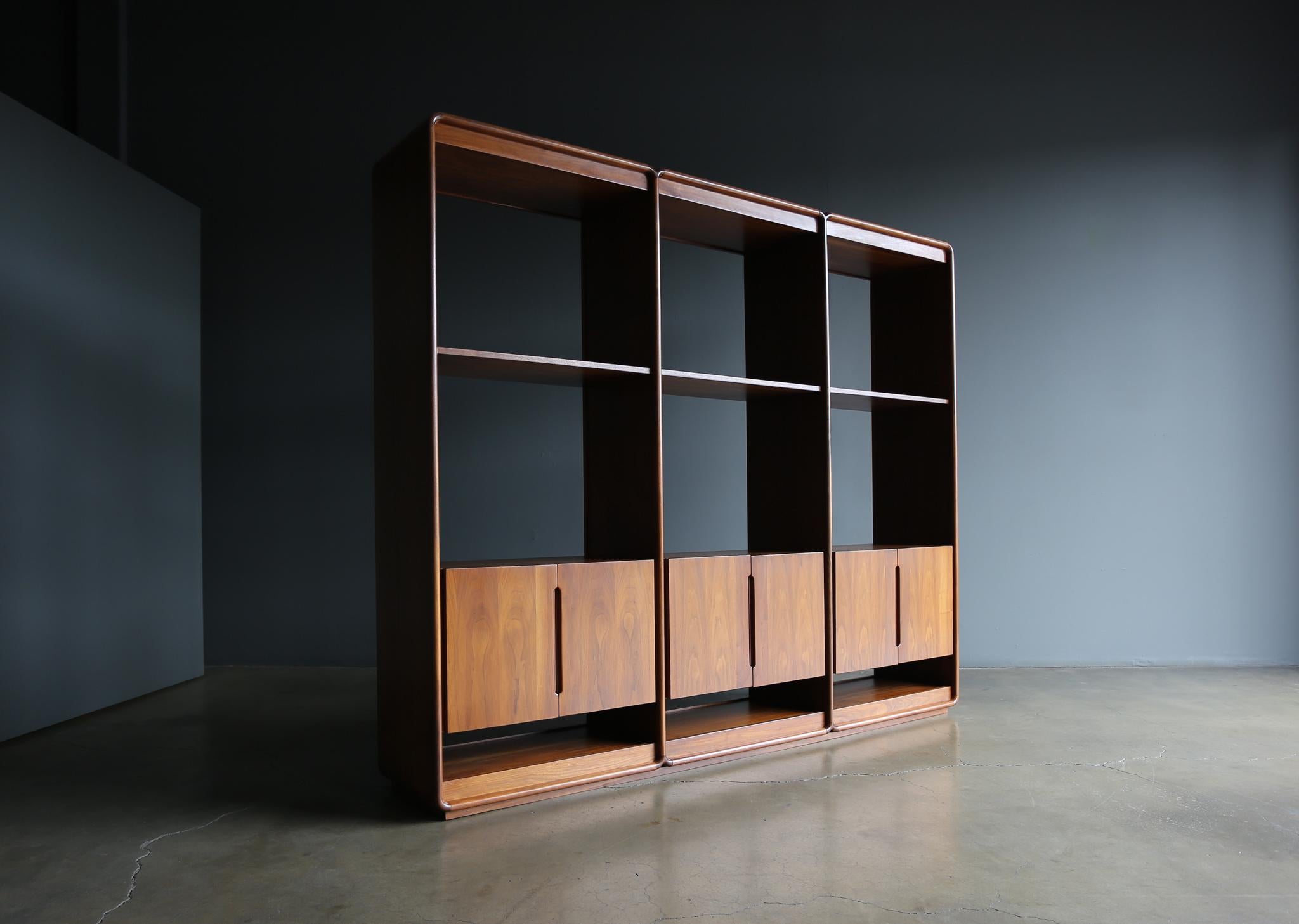 20th Century Lou Hodges Handcrafted Walnut Wall Unit for California Design Group,  1978