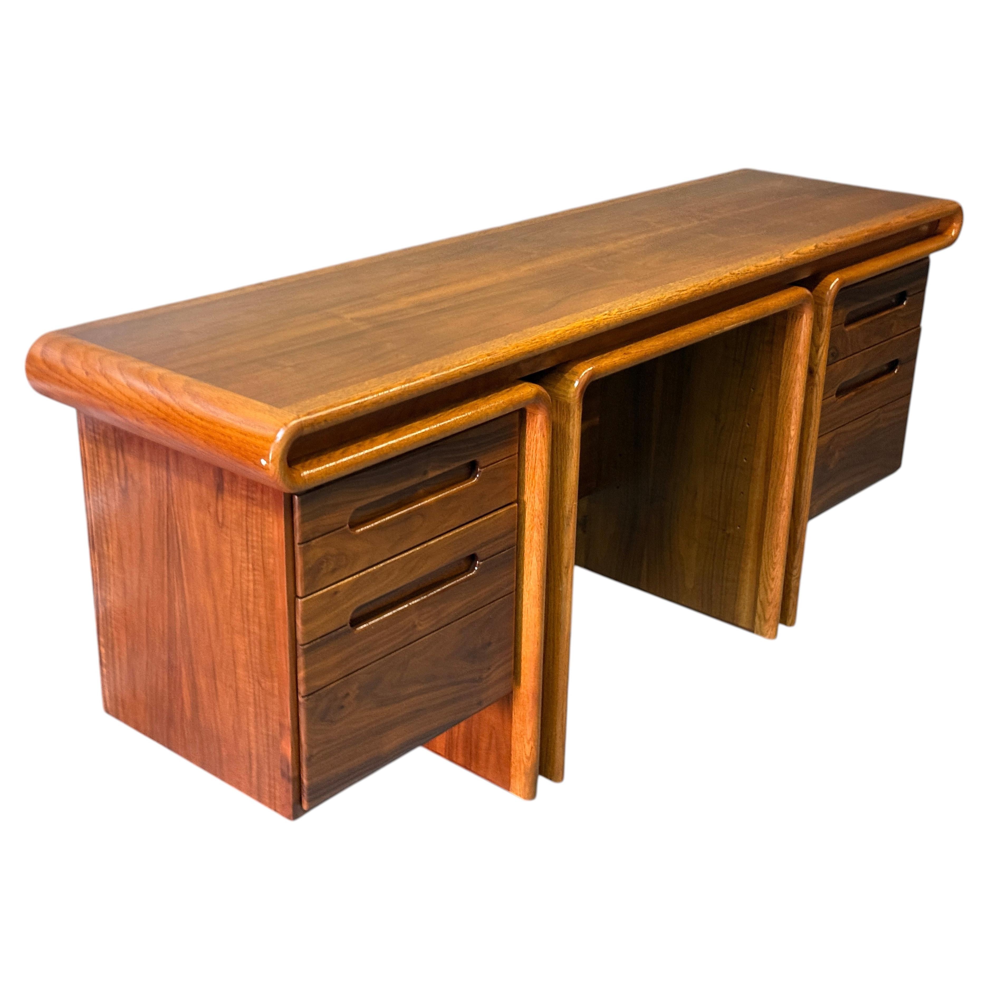 Lou Hodges Sculptural Walnut Desk for Creative Crafts 1960s For Sale