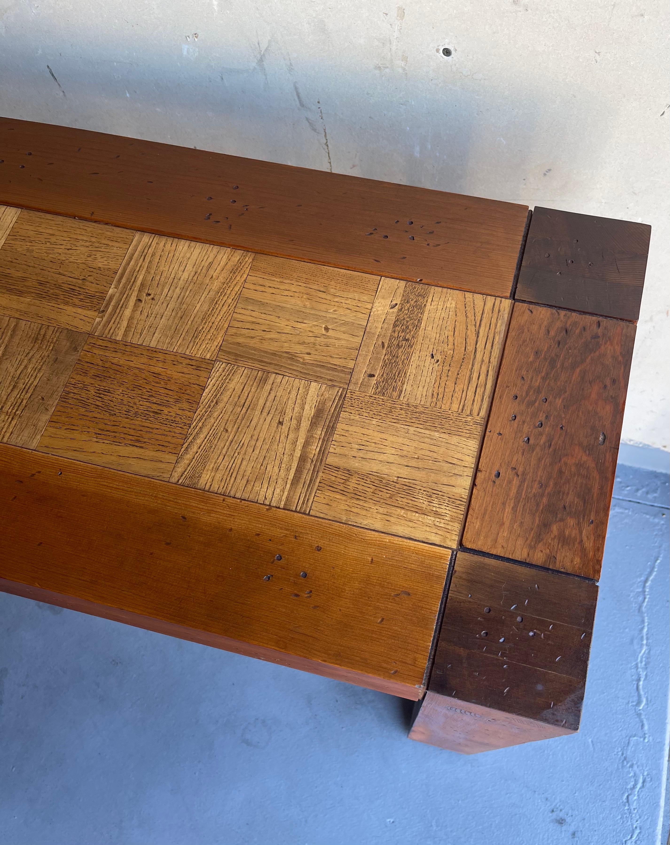 Lou Hodges Style California Design Walnut and Oak Console Table 1