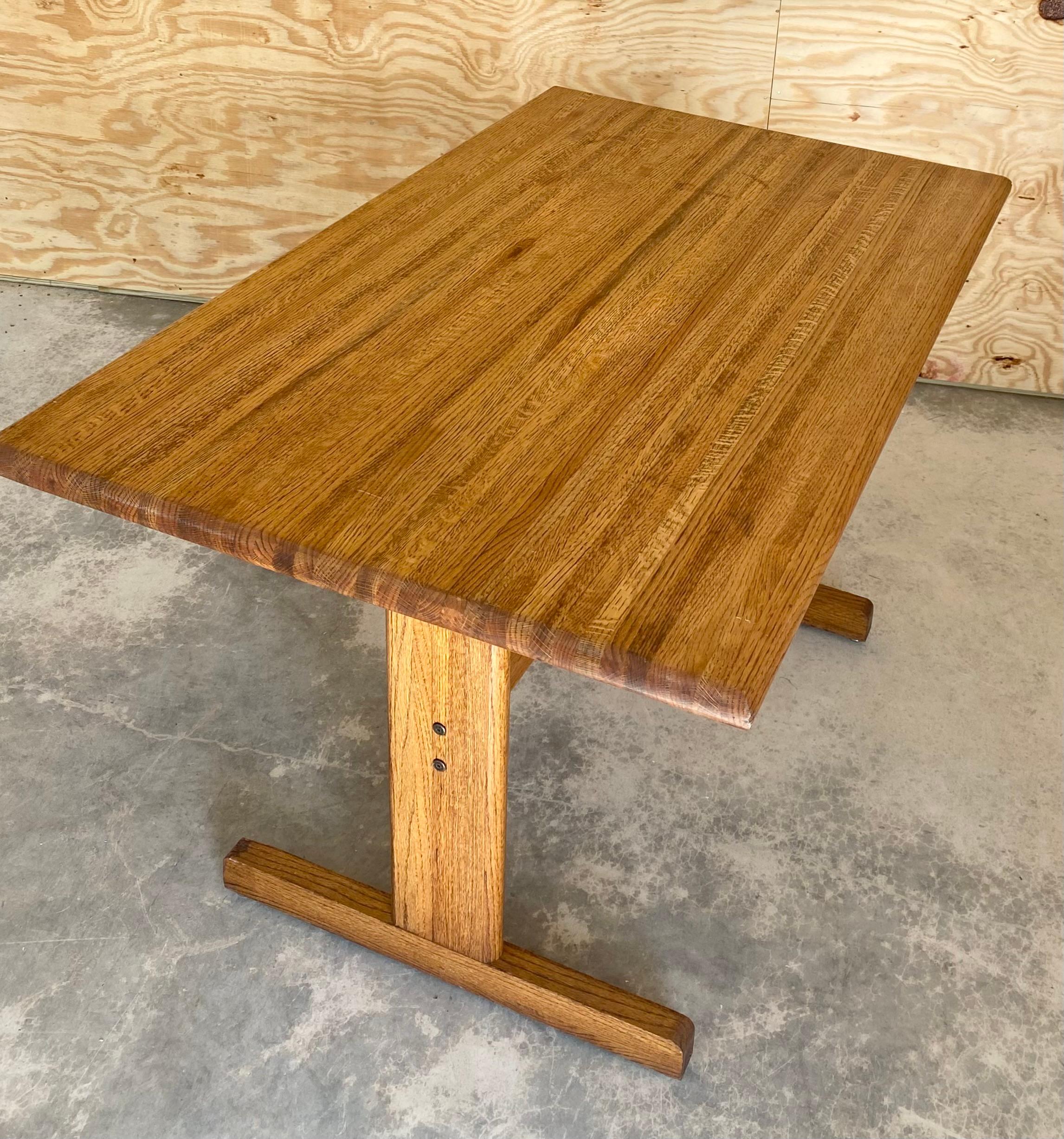 Lou Hodges-Style Oak Desk / Dining Table For Sale 10