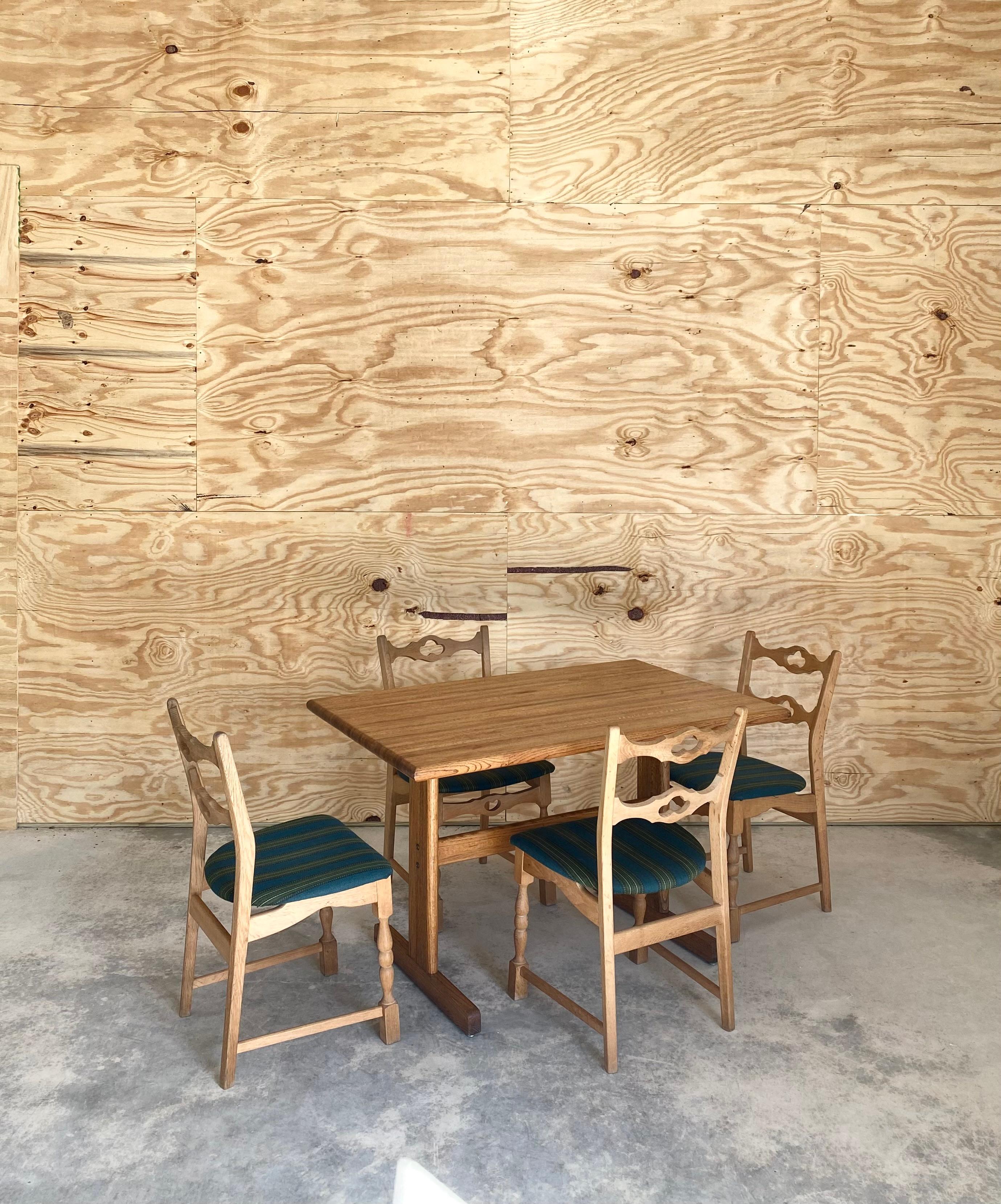Minimalist Lou Hodges-Style Oak Desk / Dining Table For Sale