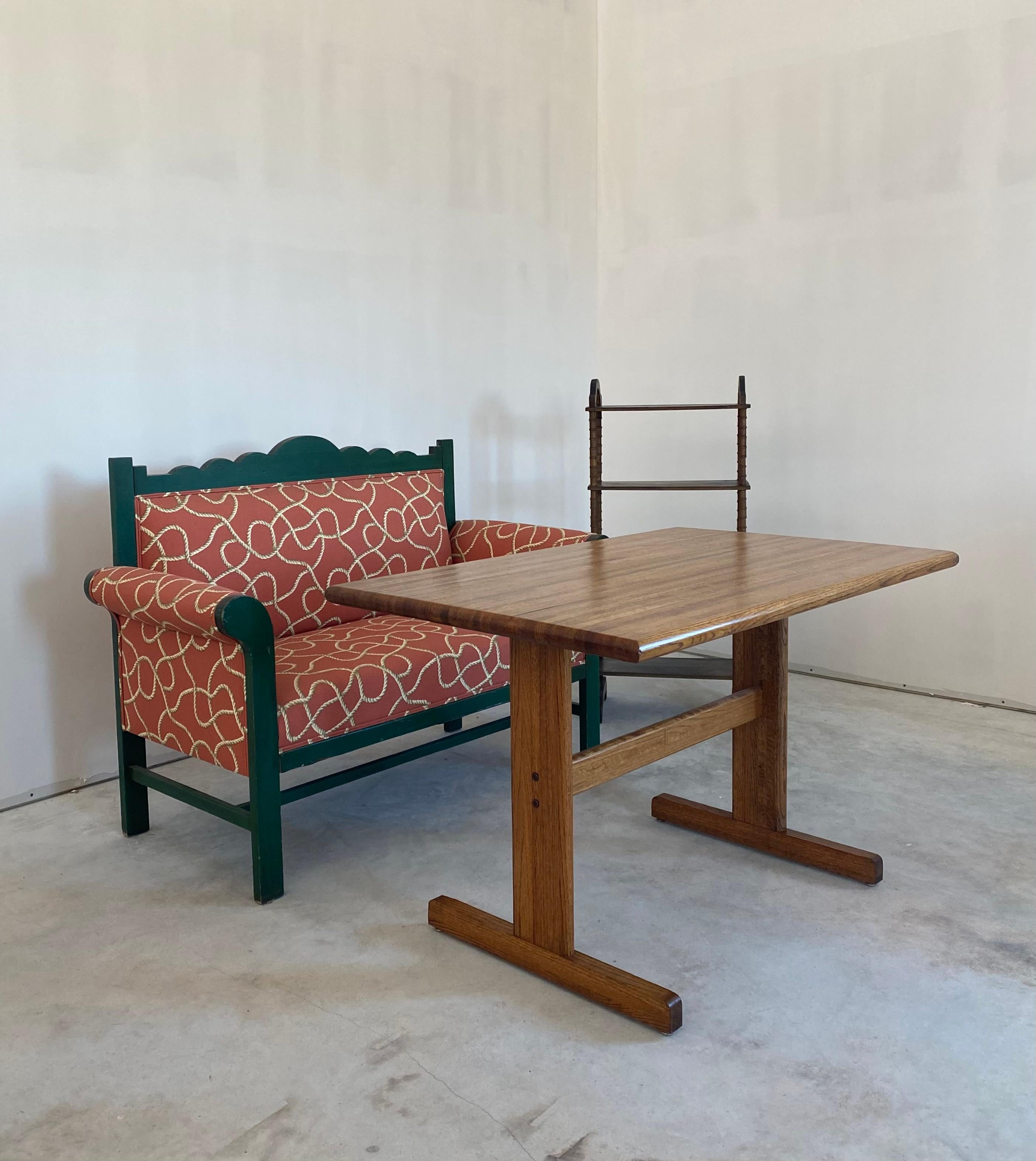 Lou Hodges-Style Eichenschreibtisch / Esstisch (Handgefertigt) im Angebot