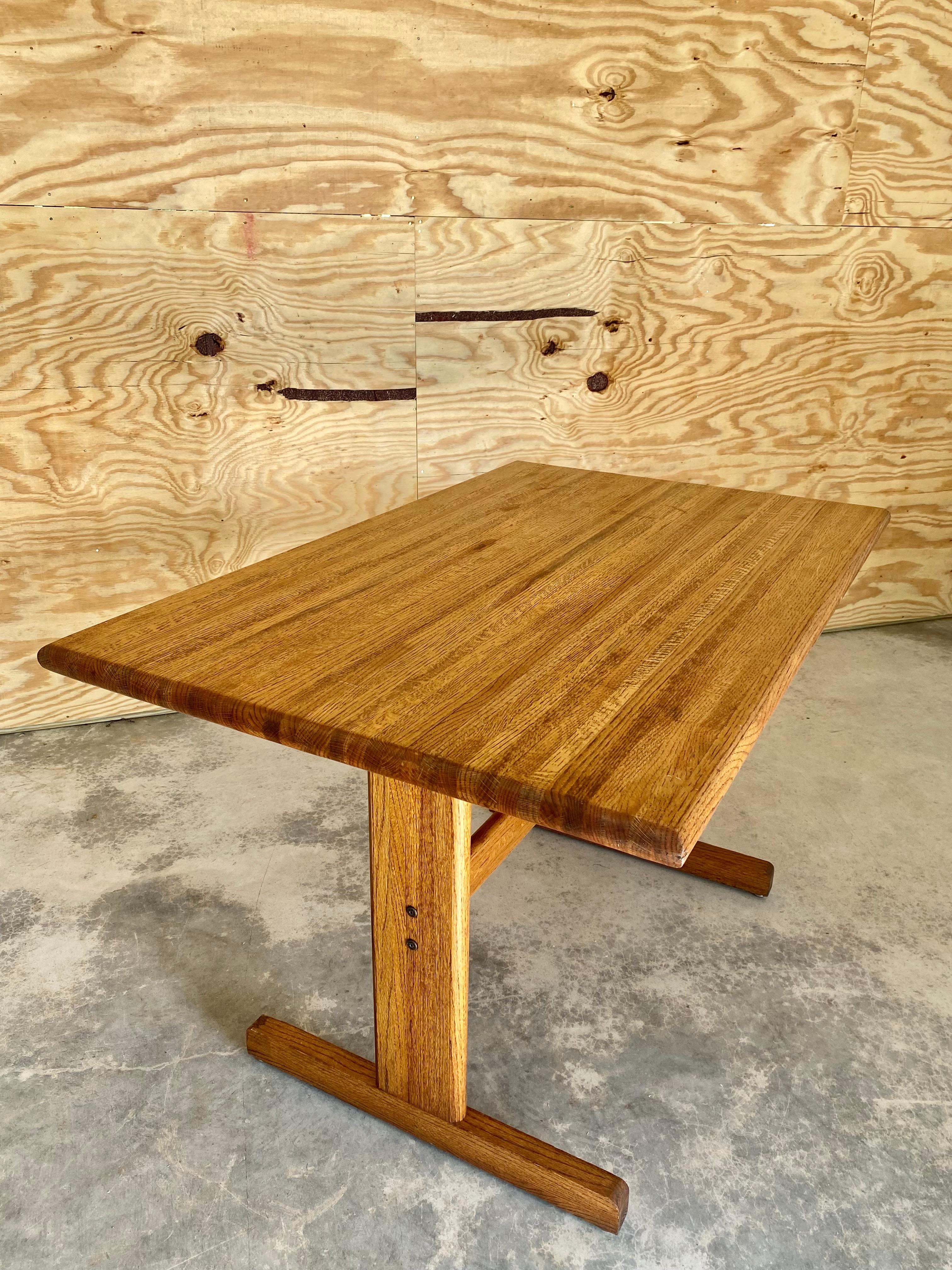 Lou Hodges-Style Oak Desk / Dining Table For Sale 2