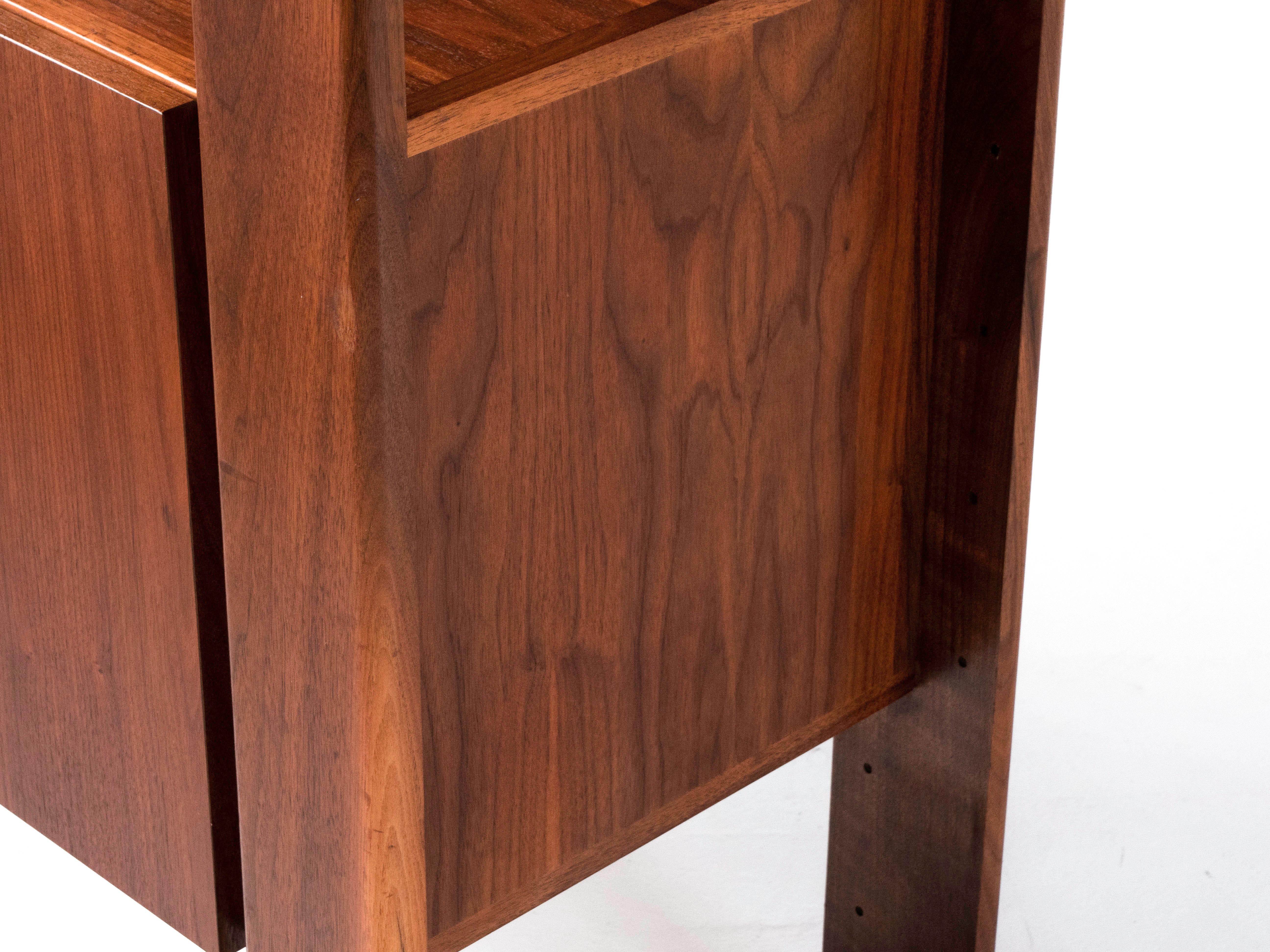 American Lou Hodges Three-Bay Wall Unit in Walnut for Generation 80, Circa 1970's