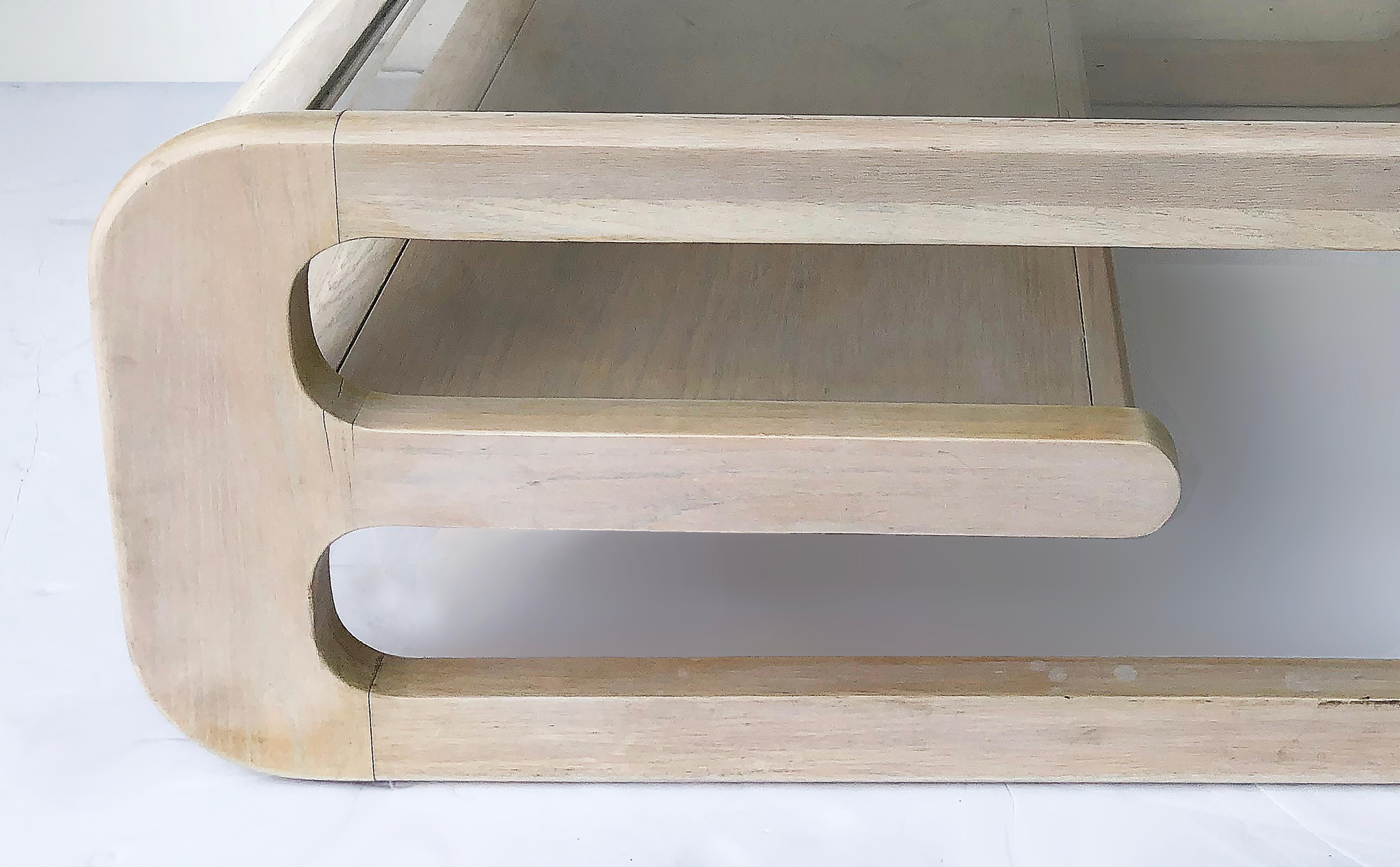 Adam Style Lou Hodges Mid-century Whitewashed Coffee Table