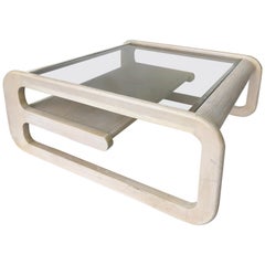 Lou Hodges Mid-century Whitewashed Coffee Table
