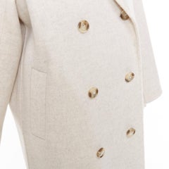 LOU LOU STUDIO Borneo light grey wool cashmere felt double breasted long coat XS