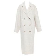LOU LOU STUDIO Borneo light grey wool cashmere felt double breasted long coat XS