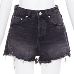 LOU LOU Studio washed grey denim pink silver crystal stars embellished shorts S