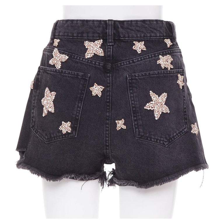 LOU LOU Studio vaquero gris lavado rosa estrellas de cristal