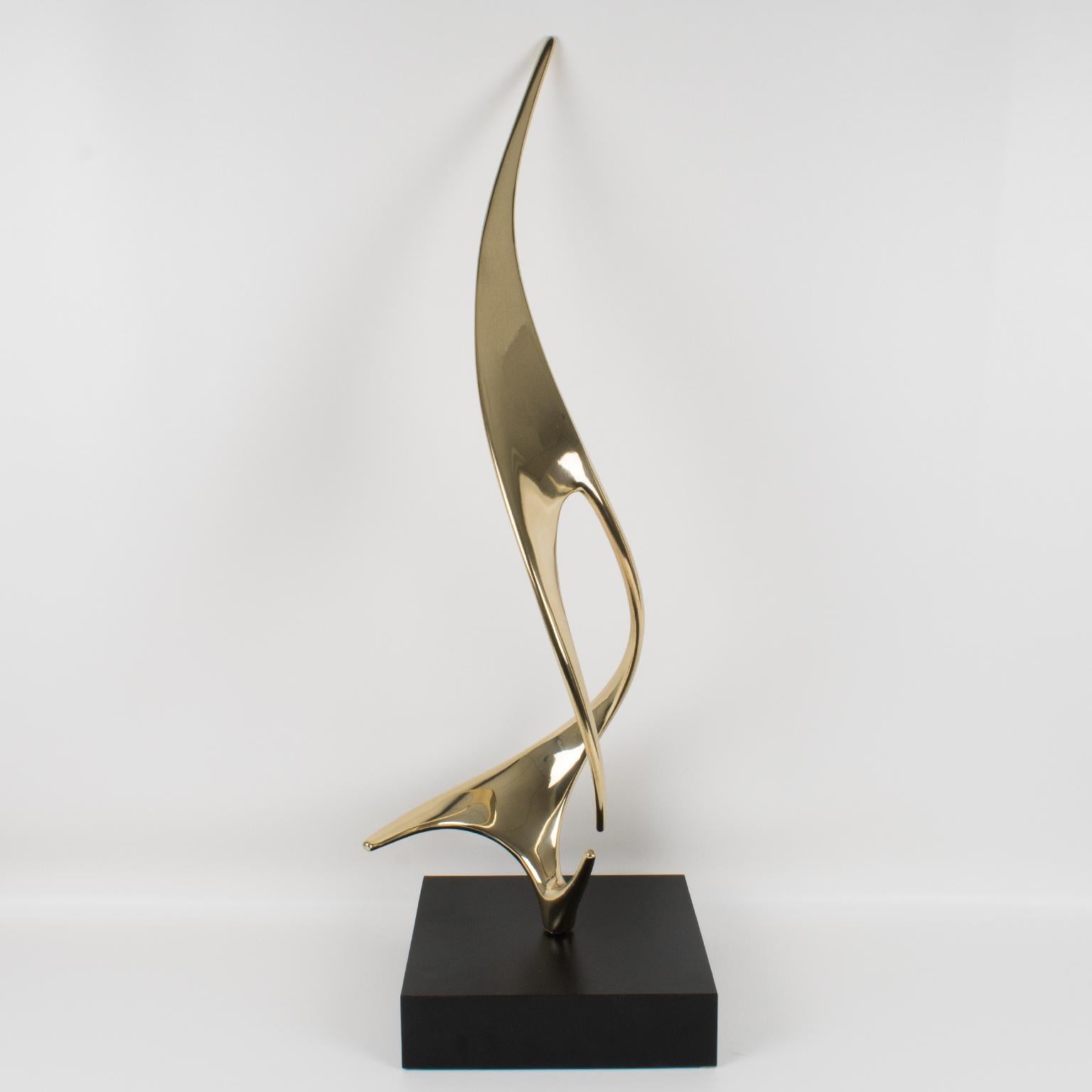 Spectacular extra tall abstract bronze sculpture by Lou Pearson and Robbie Robins, named 