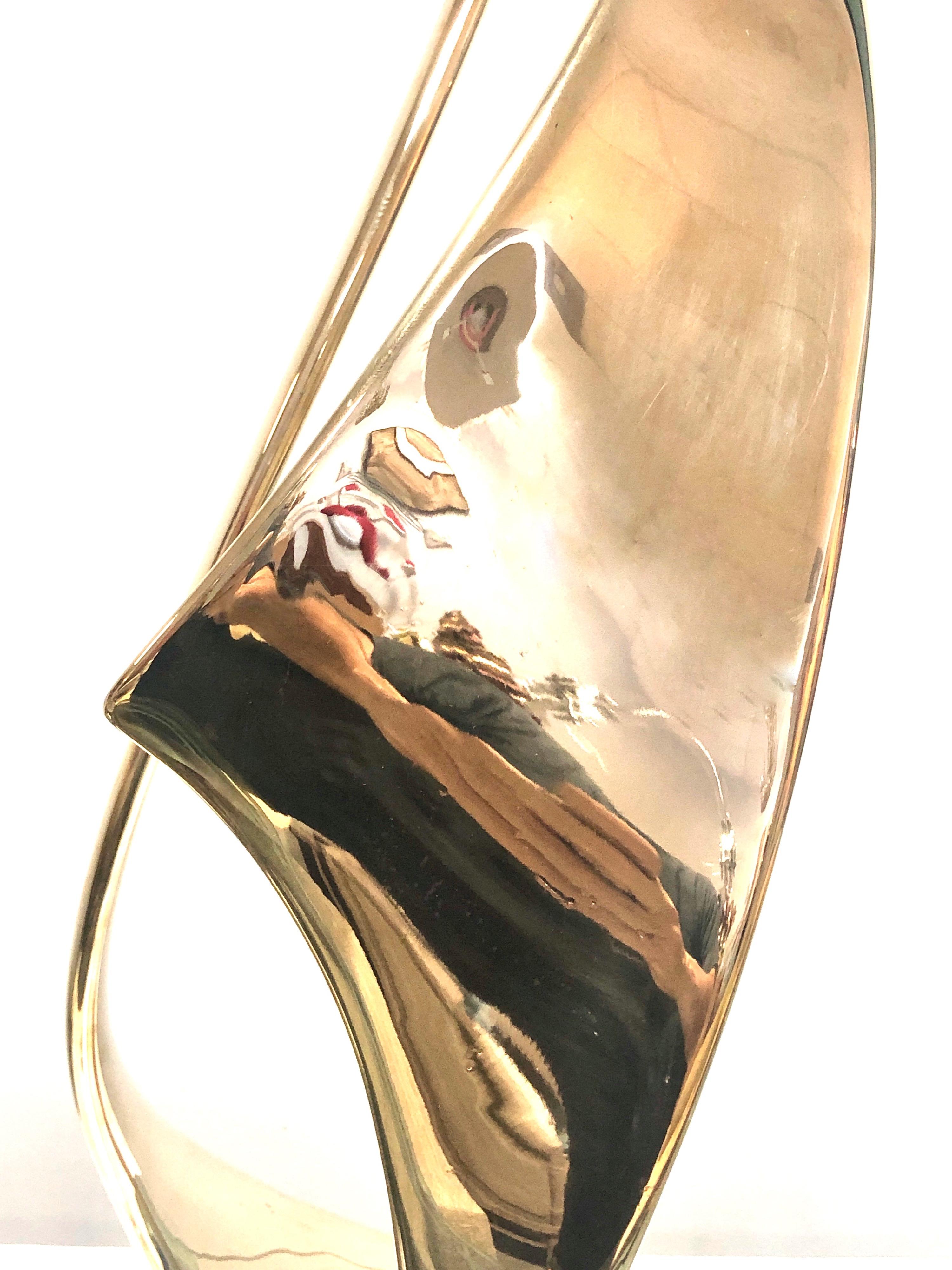 Late 20th Century Lou Pearson and Robbie Robins Abstract Bronze Sculpture on Lucite Base