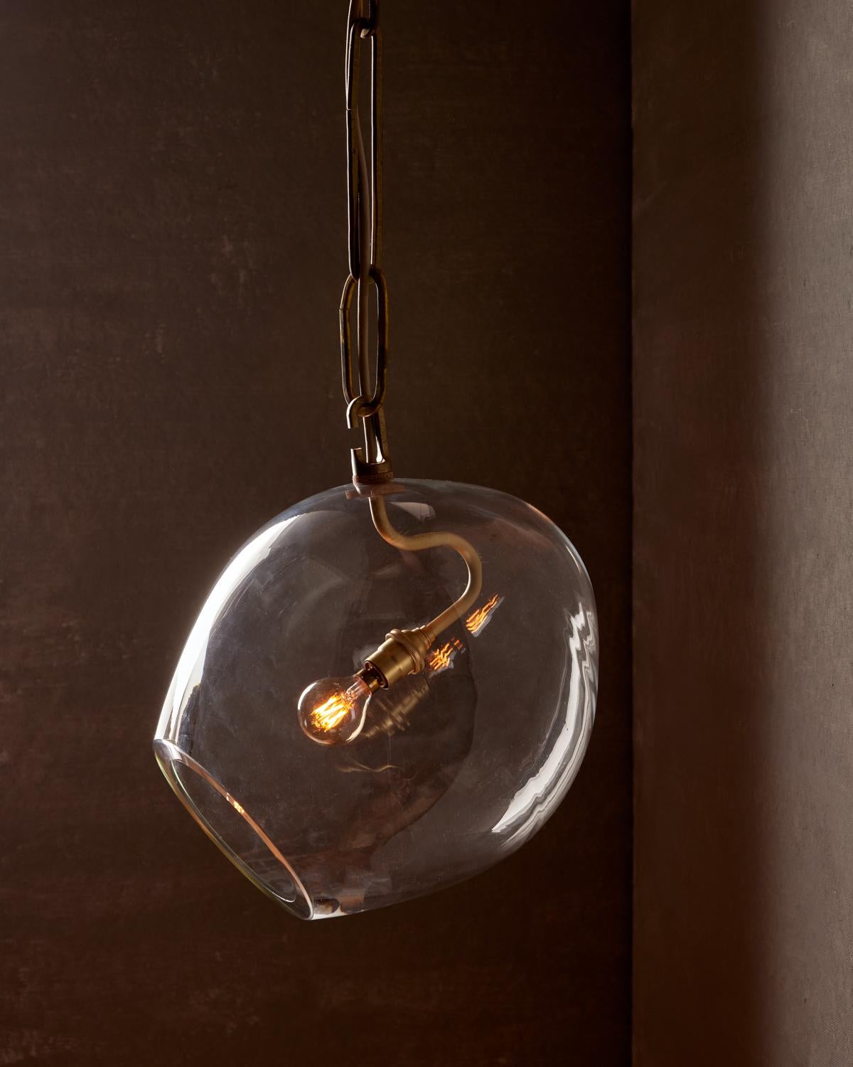 Modern Lou Pendant - Large - Clear Glass Pendant For Sale