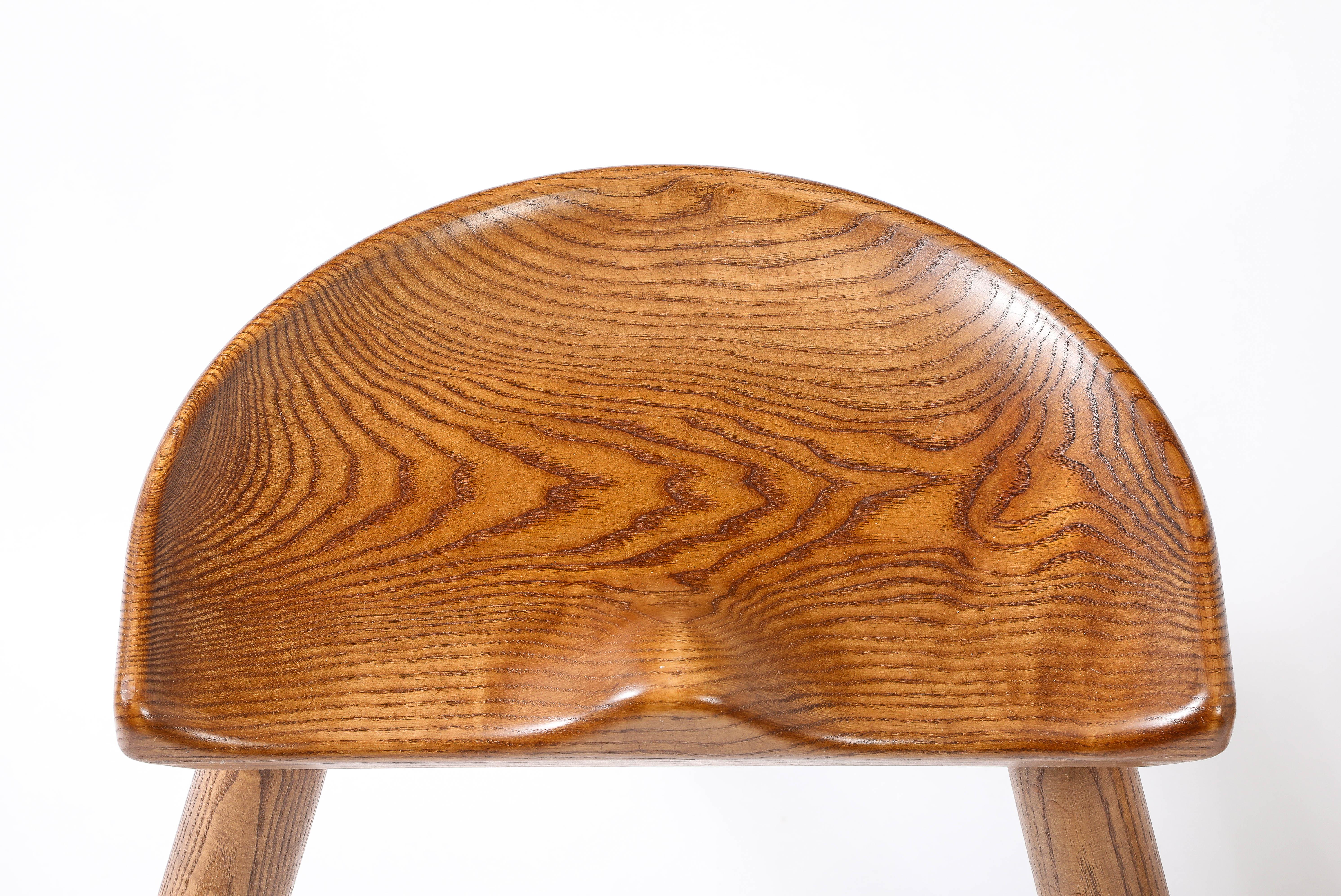 Lou Selounet Tripod Stools, France 1950's For Sale 6