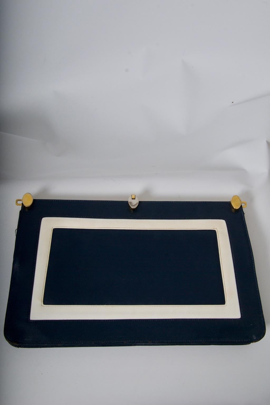 Lou Taylor Navy Convertible Clutch For Sale 2