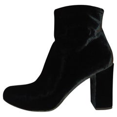 Saint Laurent "Lou" velvet half boots size 38