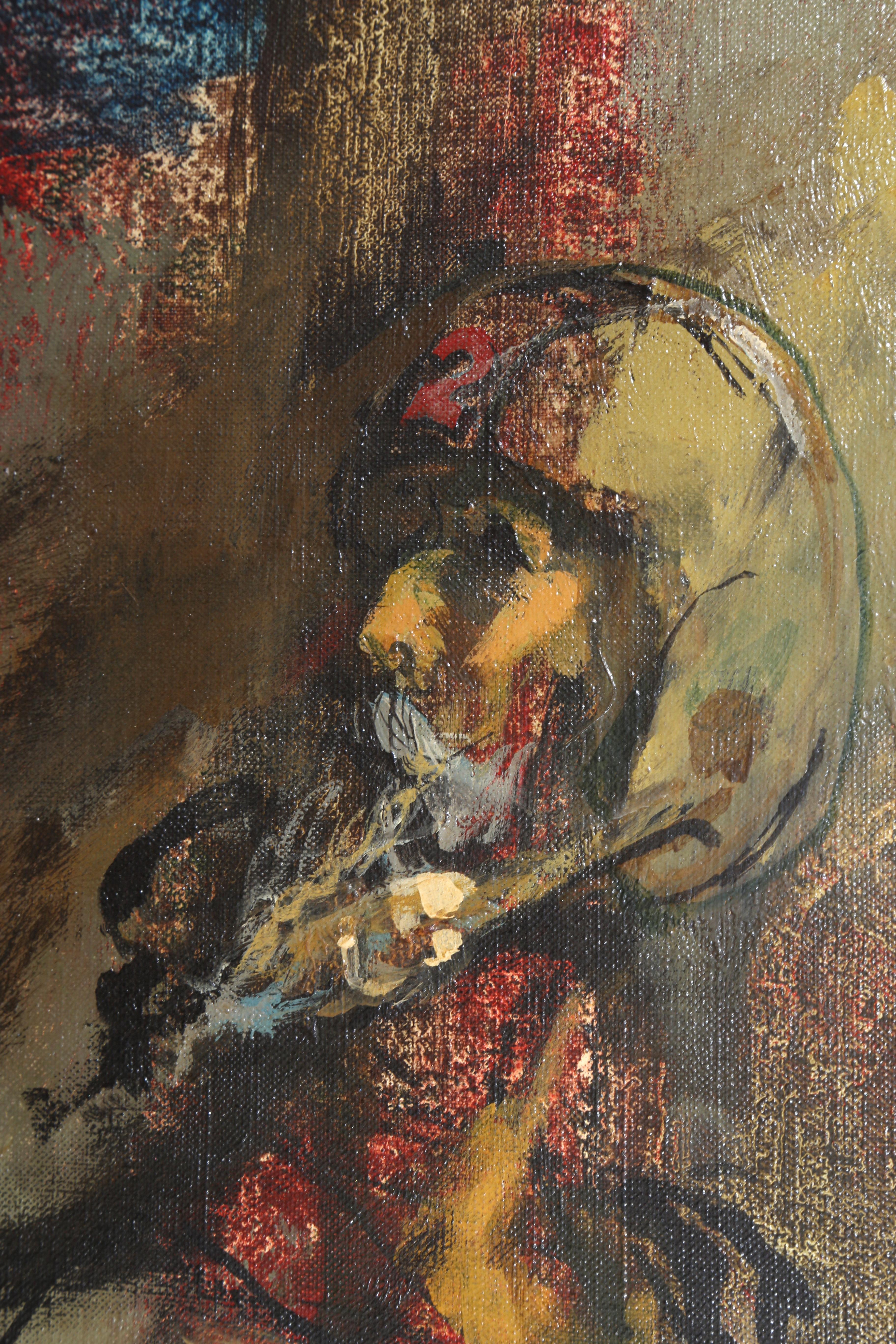 Parabola II, Pittura espressionista astratta olio su tela di Lou Zansky 1