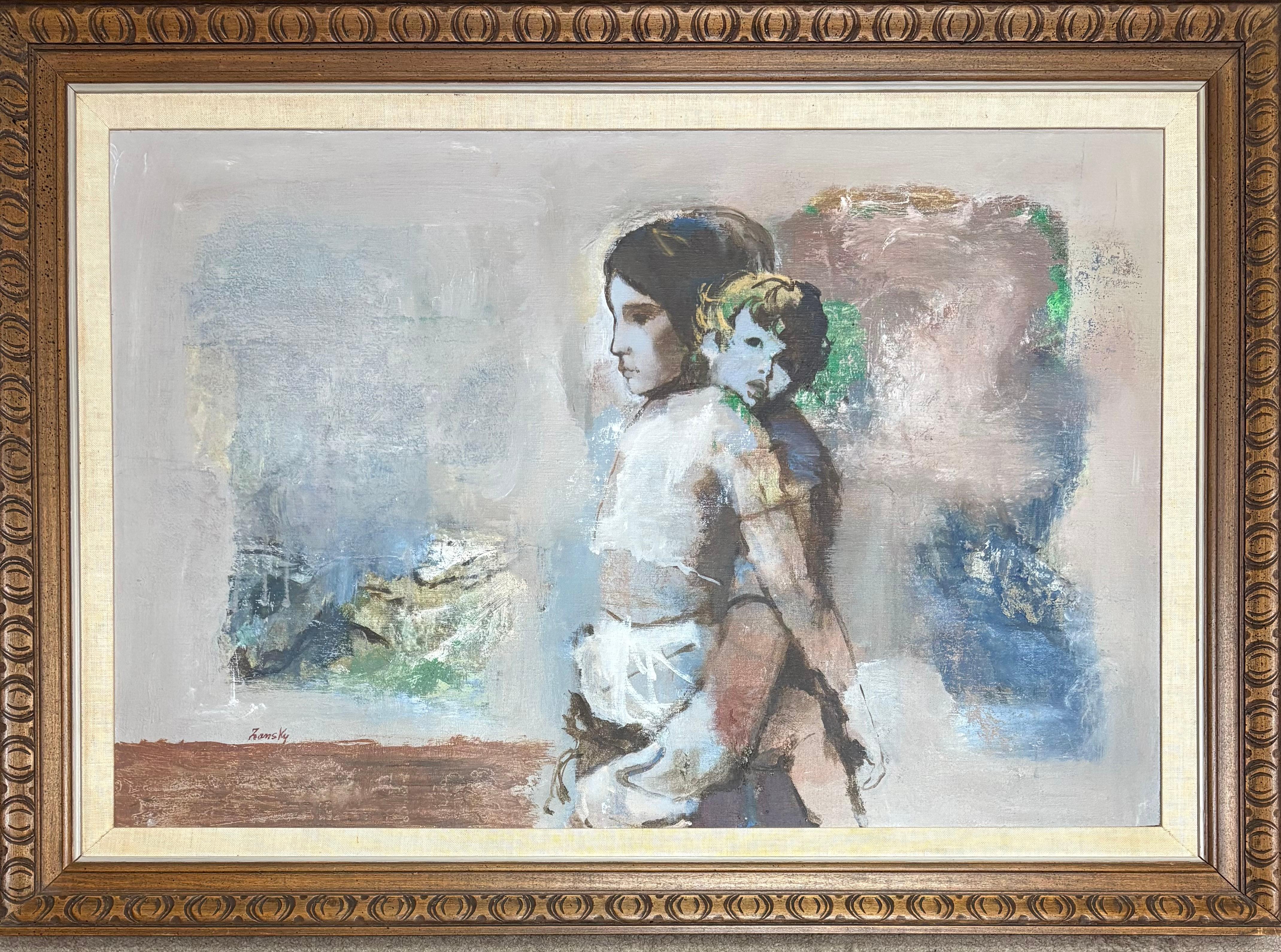 Junge Mutter – Painting von Lou Zansky