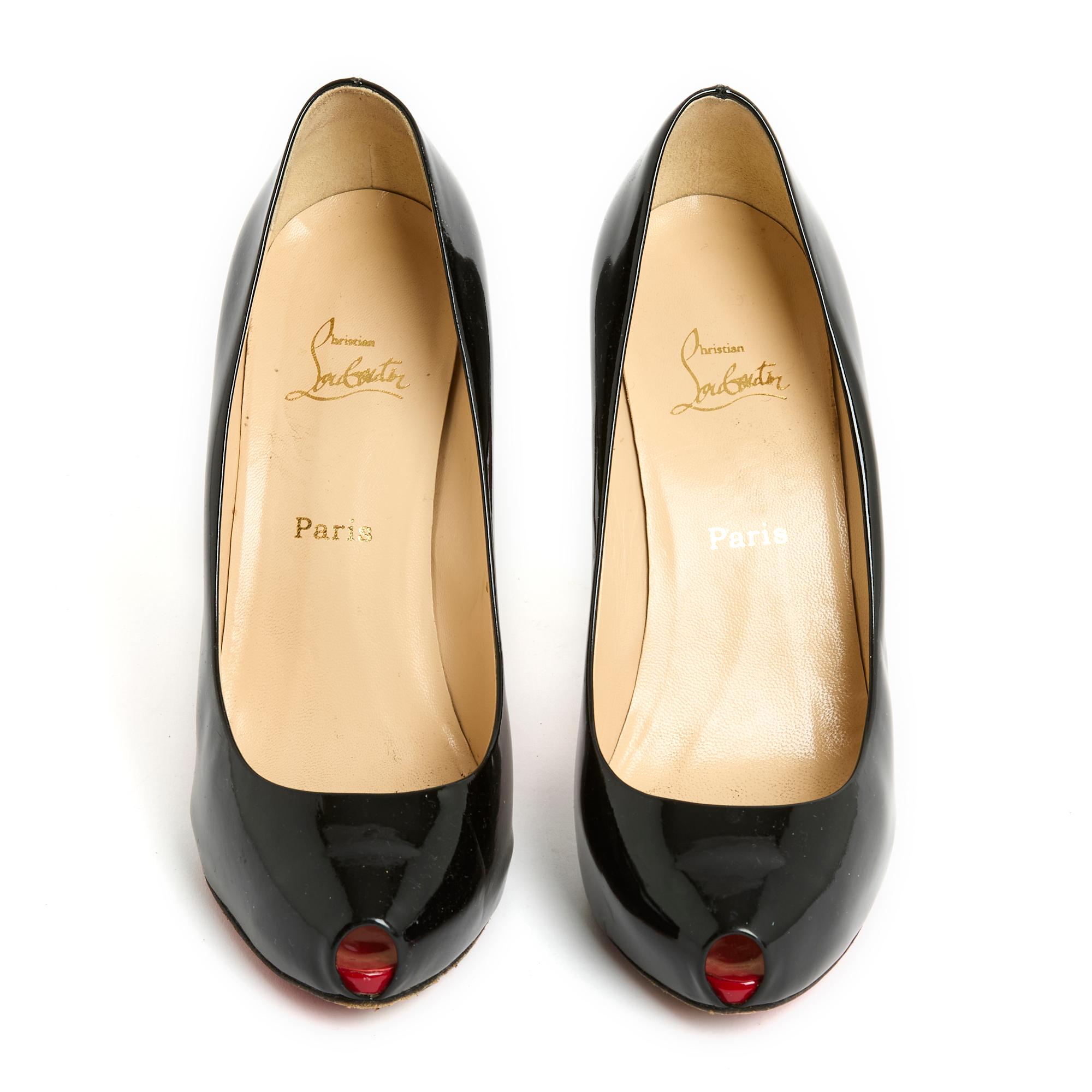 Black Louboutin Escarpins EU39.5 New Very Prive Patent Leather Heels Pums UK6 US8.5 For Sale