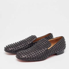 Louboutin Louboutin Black Leather Dandelion Spikes Loafers Size 42.5