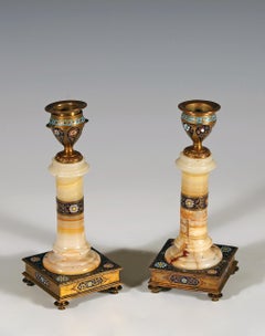 Louchet Frères, Pair of Orientalist Candlesticks, France, circa 1890