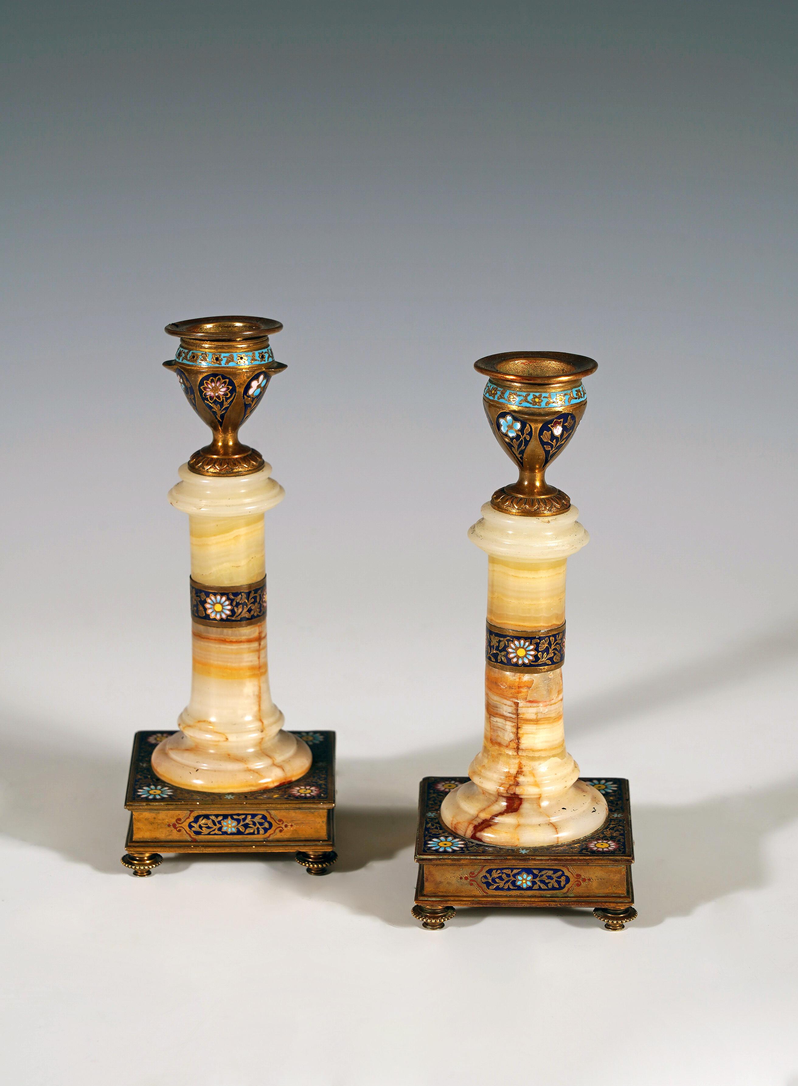 Altro Louchet Frères, Coppia di candelieri orientalisti, Francia, circa 1890 in vendita