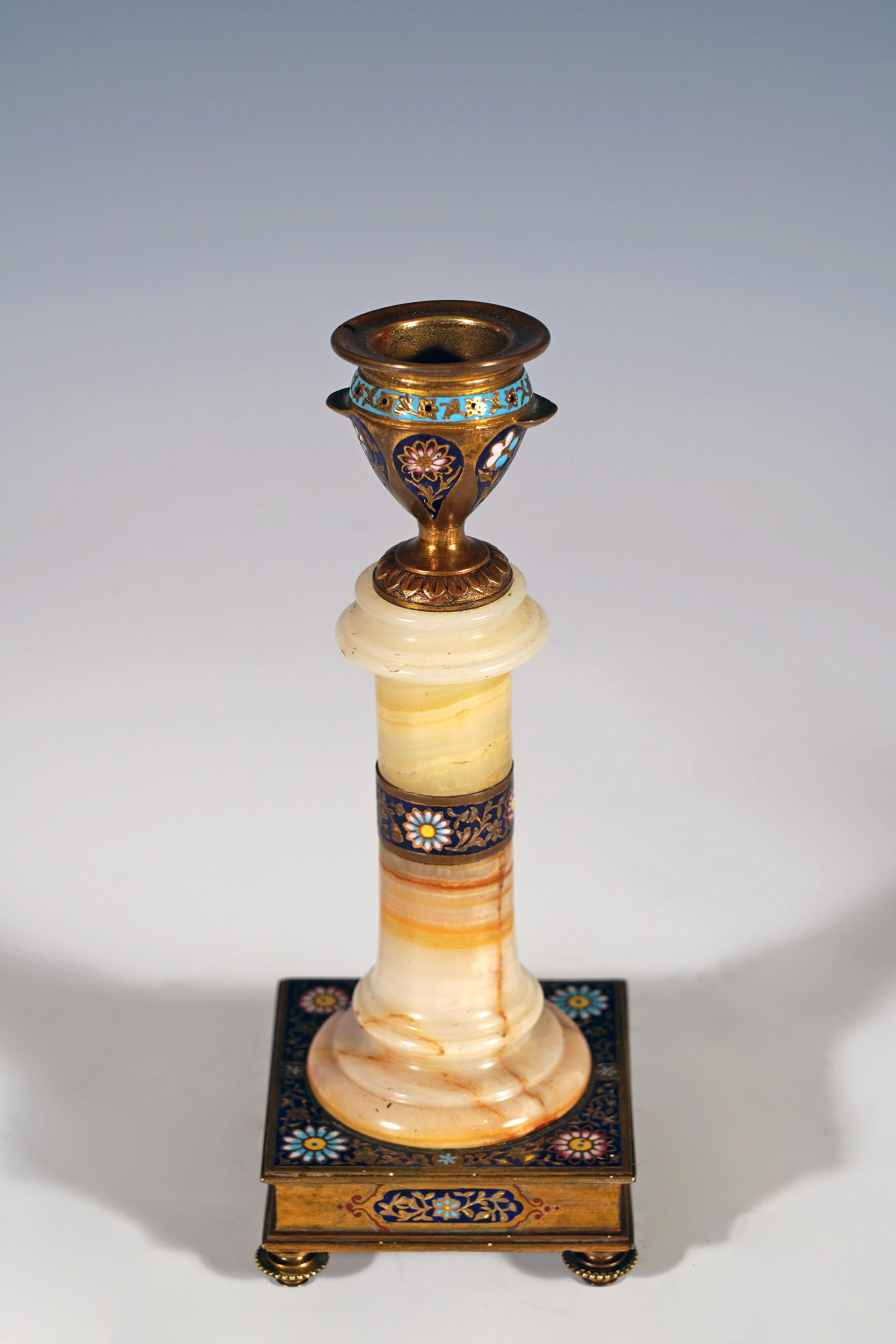 Dorato Louchet Frères, Coppia di candelieri orientalisti, Francia, circa 1890 in vendita