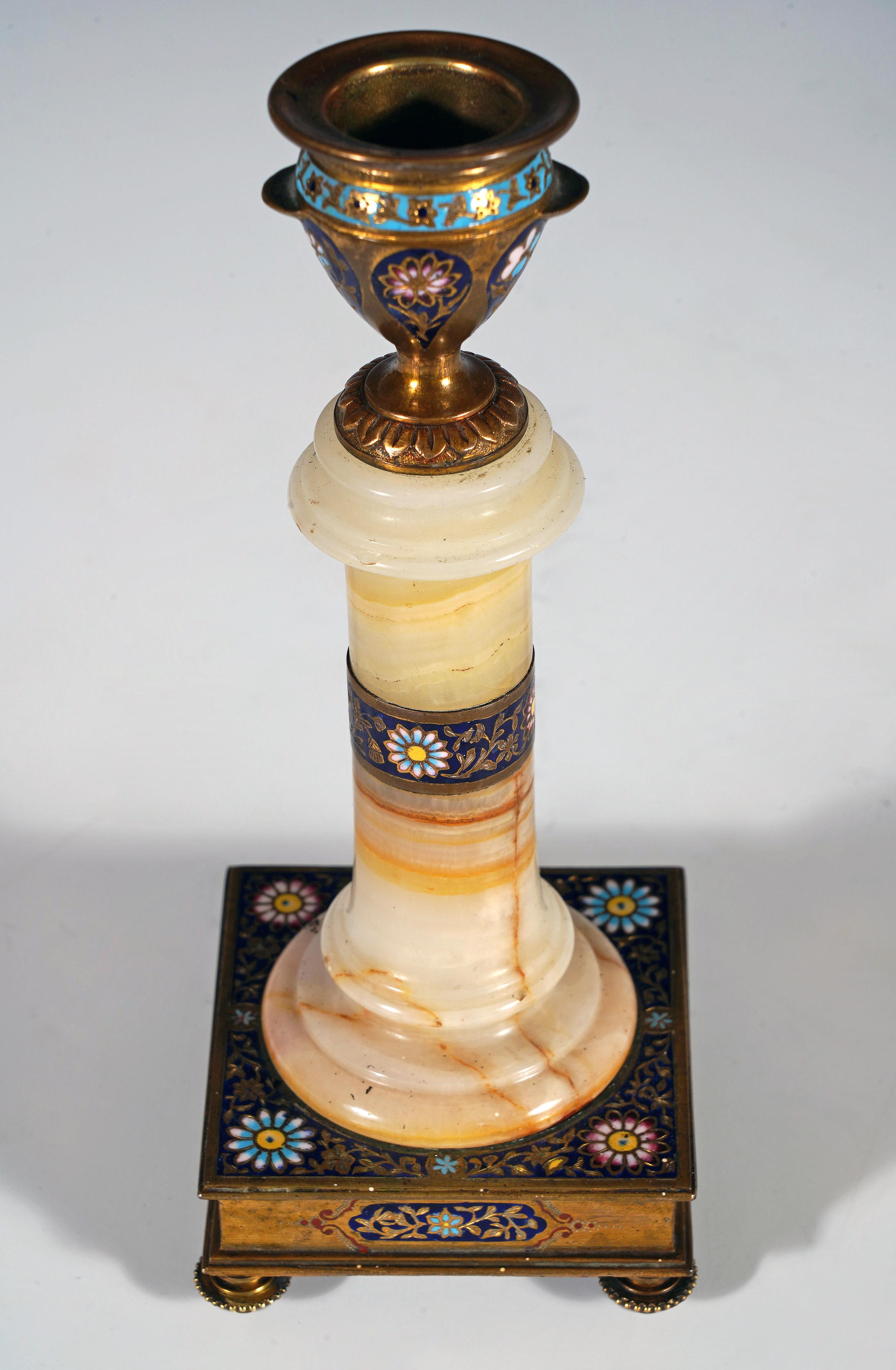 Louchet Frères, Coppia di candelieri orientalisti, Francia, circa 1890 In condizioni buone in vendita a PARIS, FR