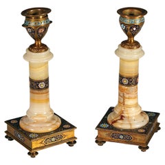 Louchet Frères, Pair of Orientalist Candlesticks, France, circa 1890
