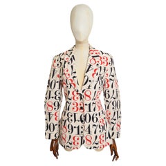 Loud 1990's Vintage MOSCHINO cheap & Chic Numbers print blazer suit jacket