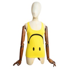 Loud Moschino 2000er Smiley Face Gelbes Tanktop - Weste Tee