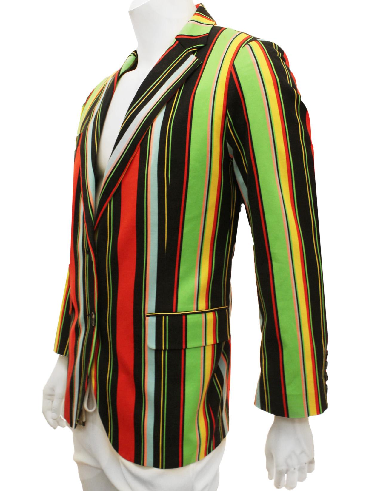 Black Loudmouth  Multi Color Striped Sport Coat Jacket 