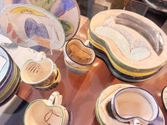 Loughran Unique Abstract 43 Piece Ceramic Dinner Set, Kidney Shaped