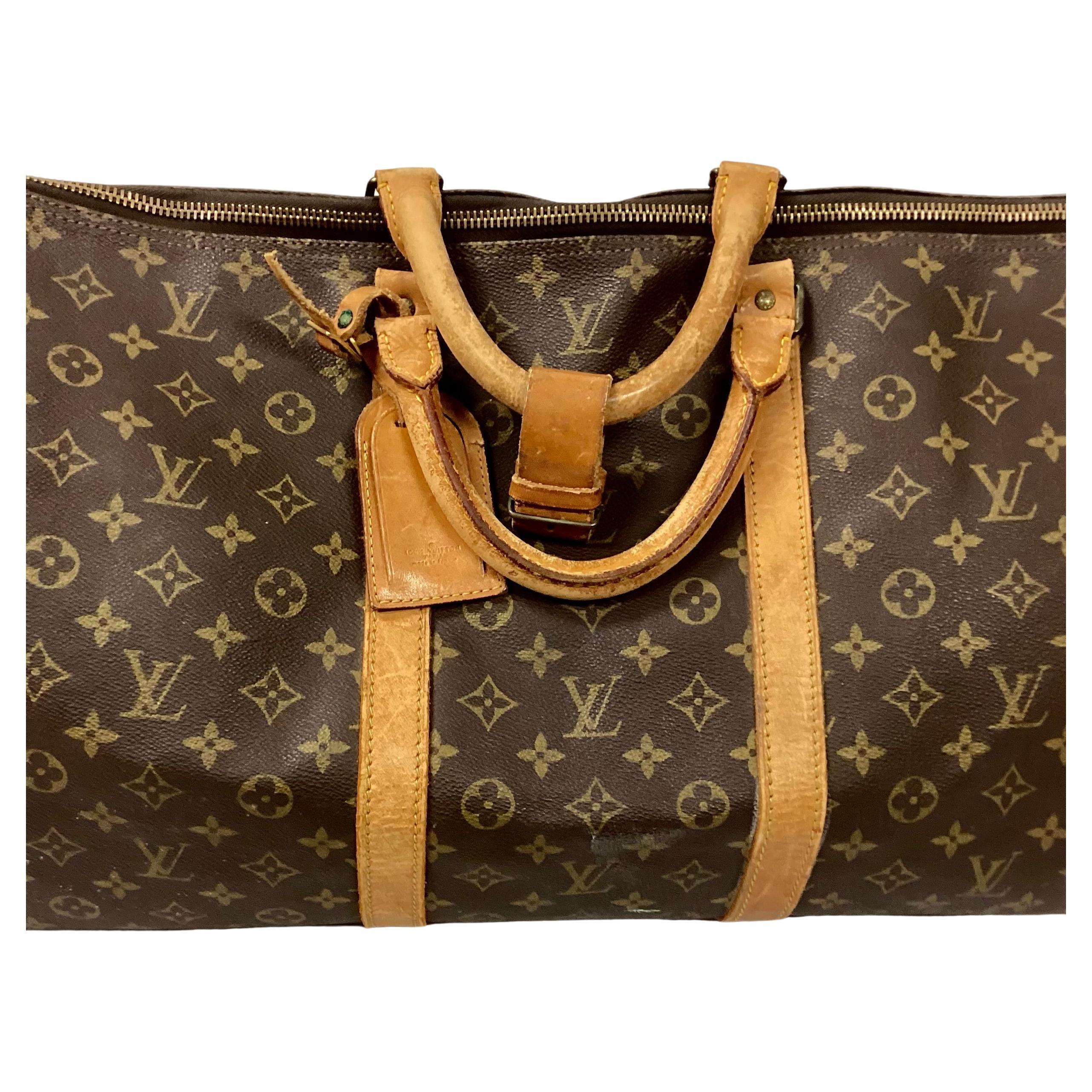 French Louie Vuitton Monogram Keepall Travel  Bag For Sale