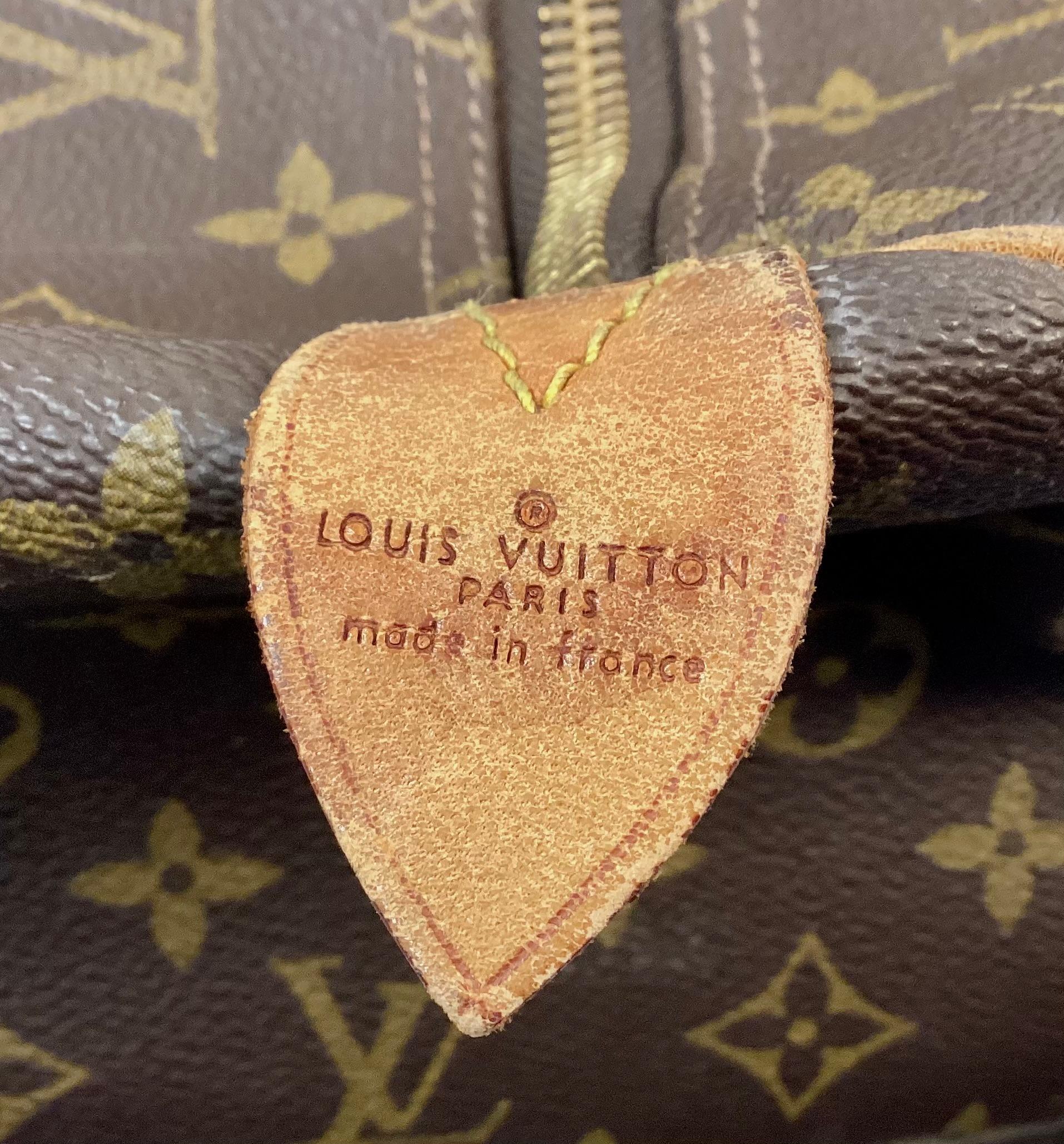 Leather Louie Vuitton Monogram Keepall Travel  Bag For Sale