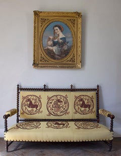 Divano a panchina Louis 13 in legno nativo - XIX - Spagna - Alta epoca