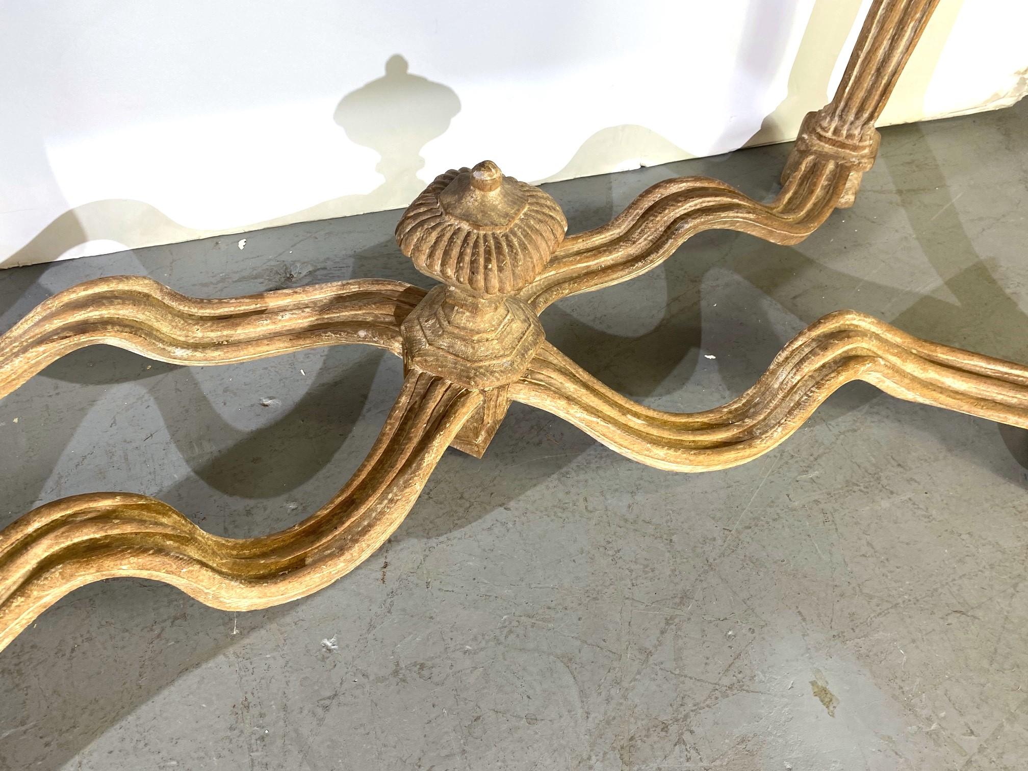 European Louis 14th Style Marble Top Console Table Set of 2 For Sale