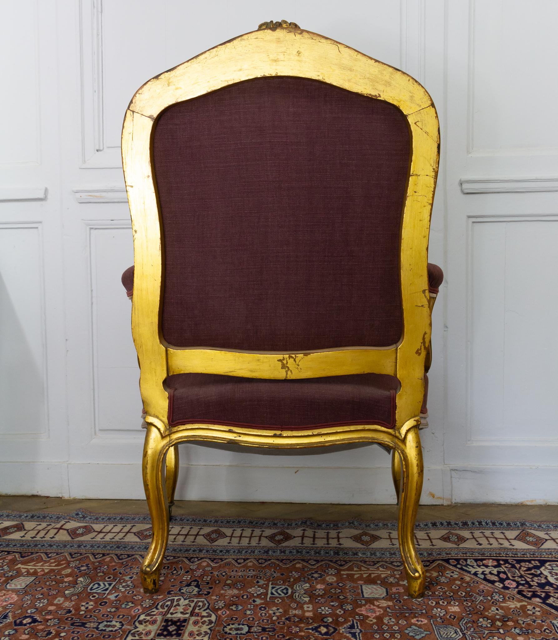 Hand-Carved Louis XV Cabriolet Armchair 