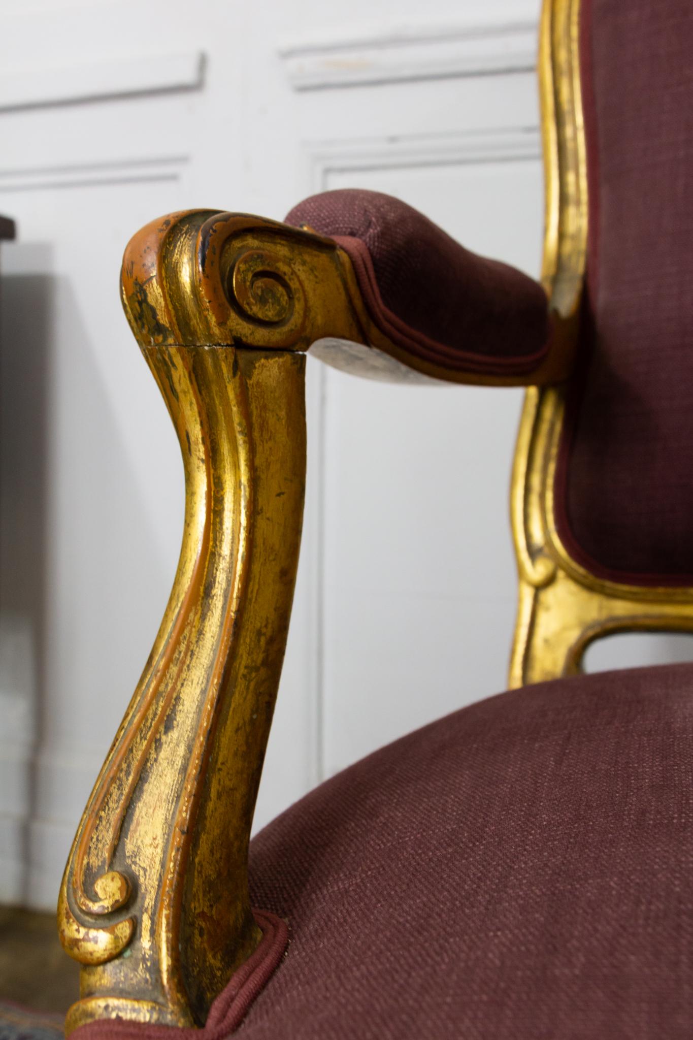 Fabric Louis XV Cabriolet Armchair 