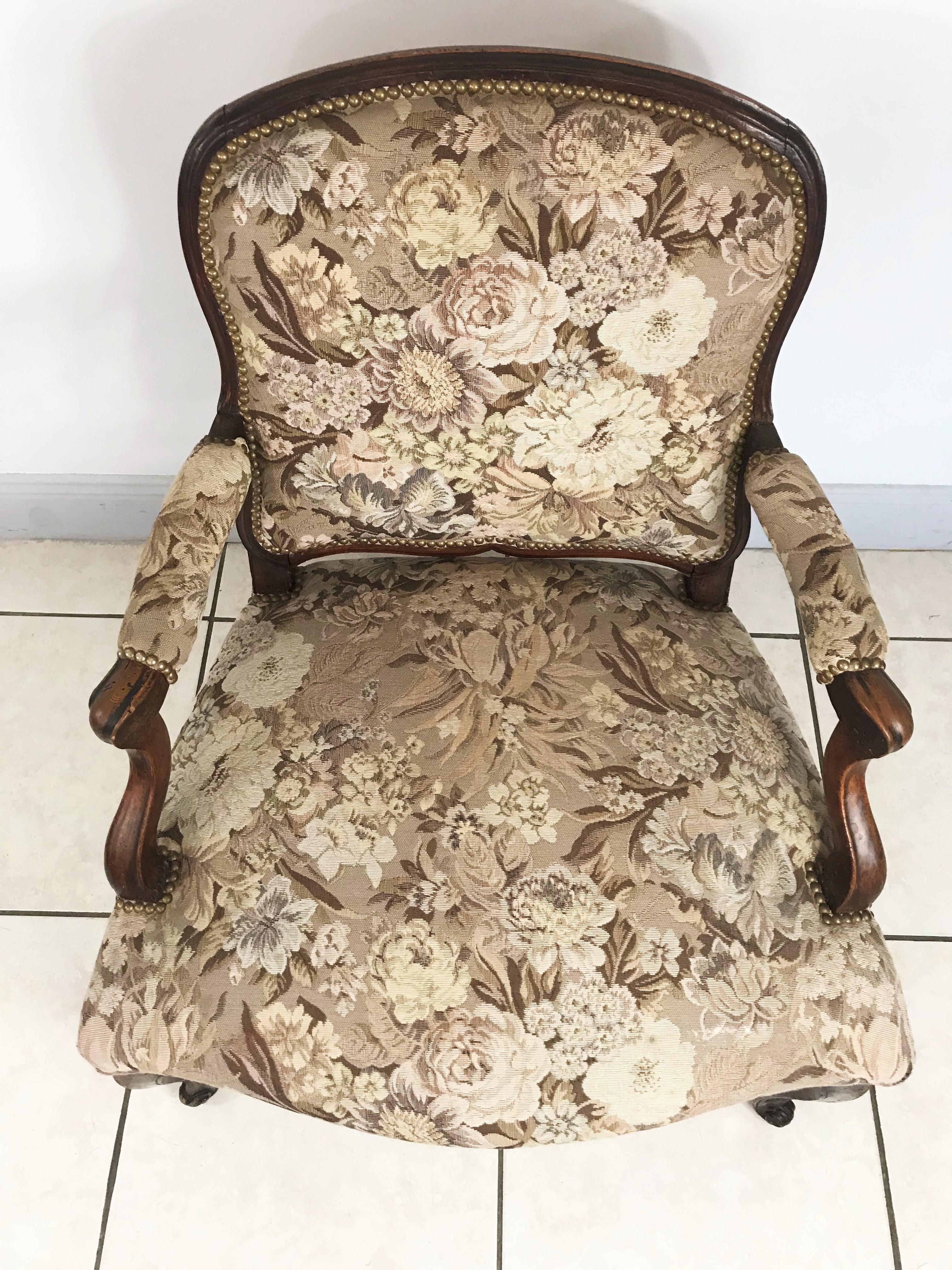 Louis XV Period Cabriolet Armchair 