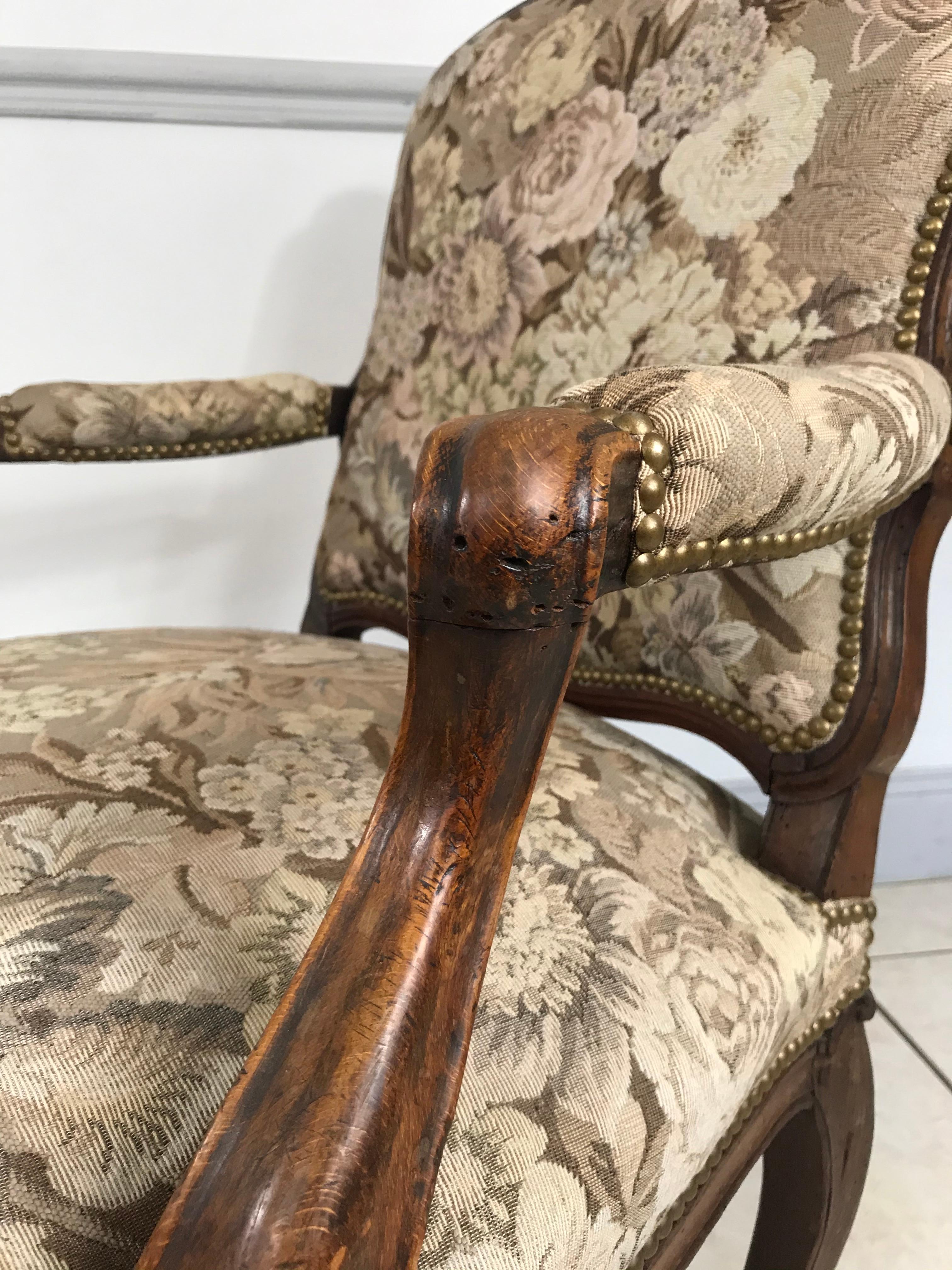 Louis XV Period Cabriolet Armchair 