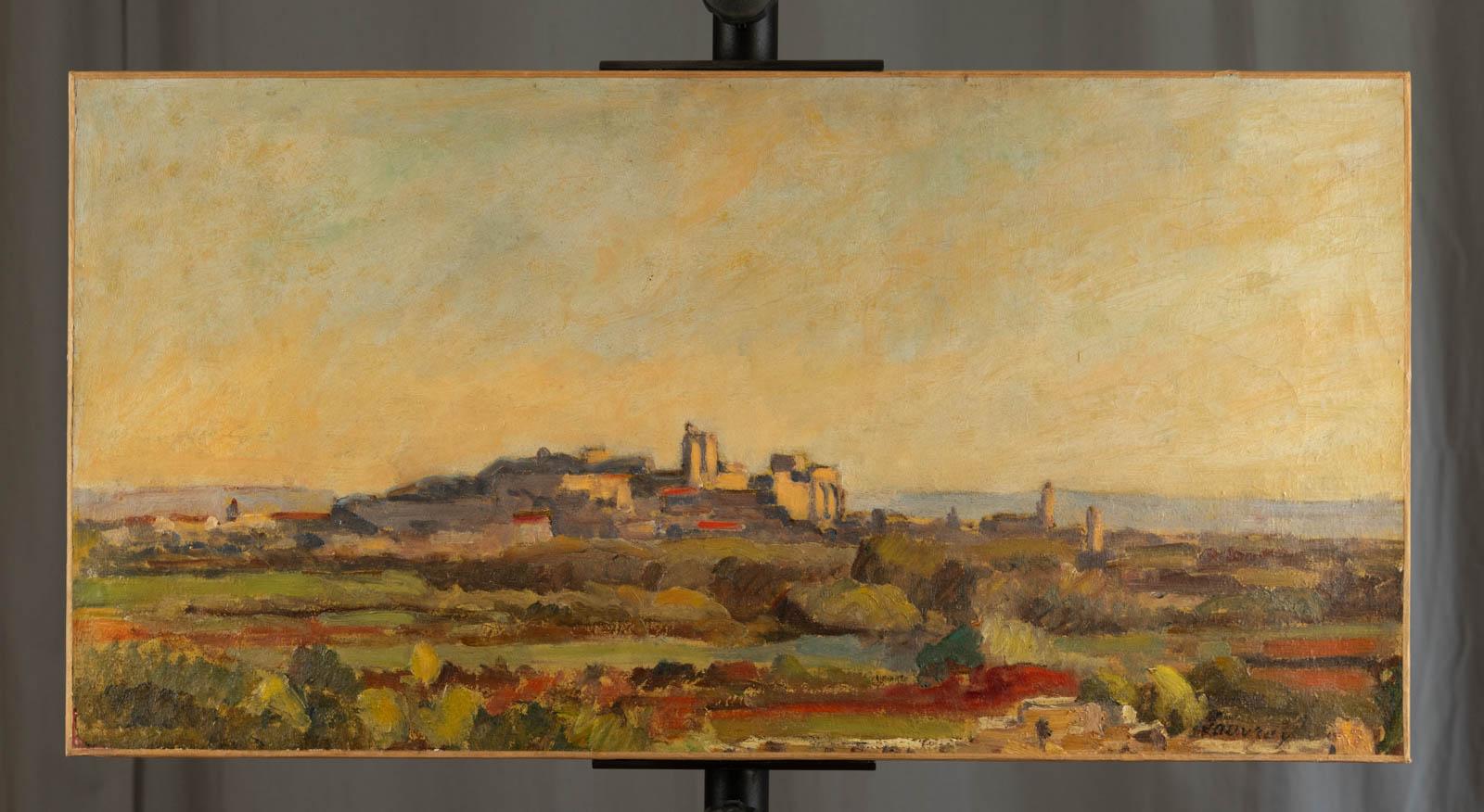 Avignone vu de Villeneuve - Painting di Louis Abel Lauvray