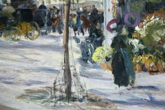 "Boulevard de Clichy - Paris" Abel-Truchet C.19th French Impressionist Figures