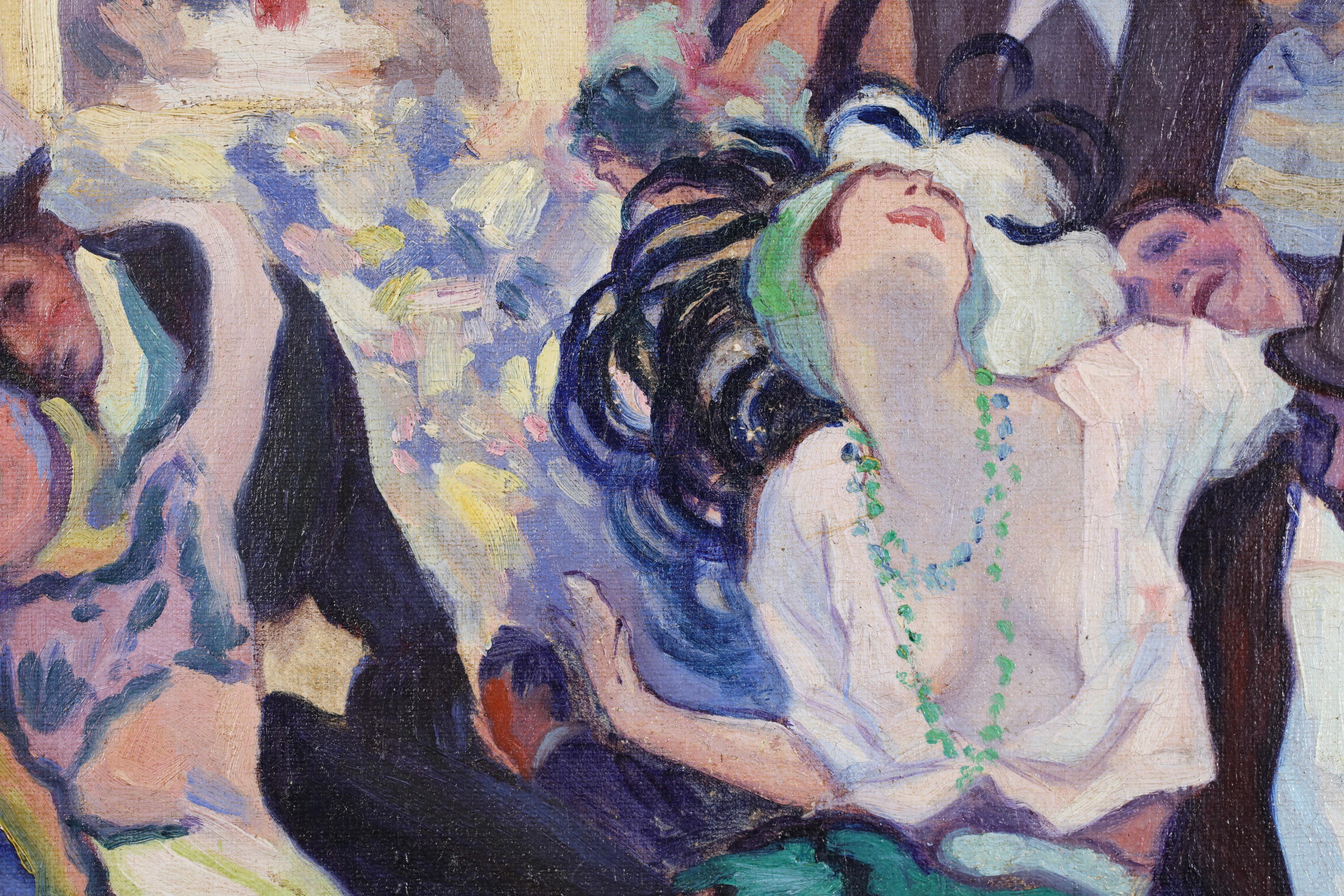 Le Cabaret - Montmartre 1897- Óleo figurativo impresionista de Louis Abel-Truchet en venta 2