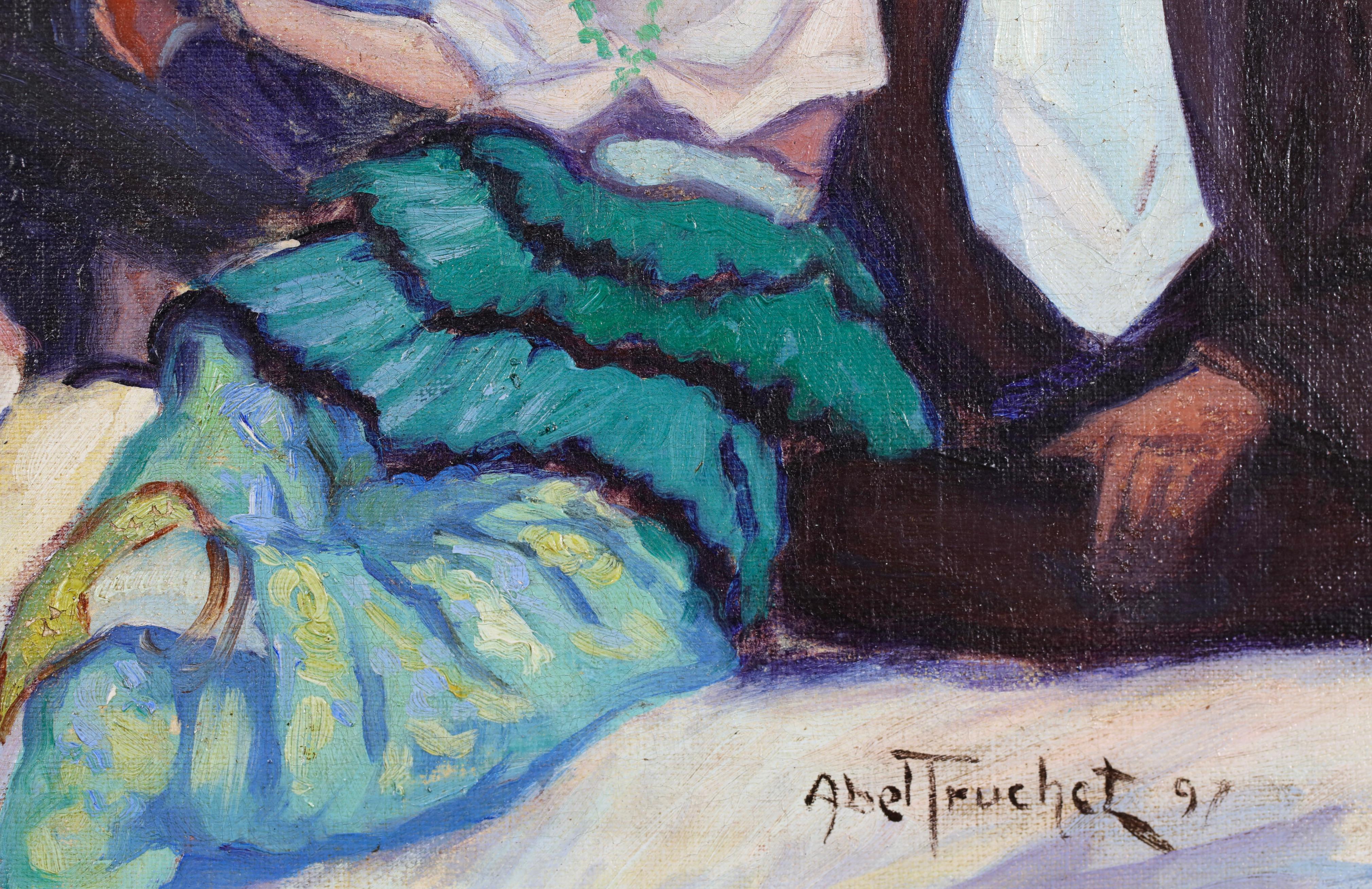 Le Cabaret - Montmartre 1897- Óleo figurativo impresionista de Louis Abel-Truchet en venta 4